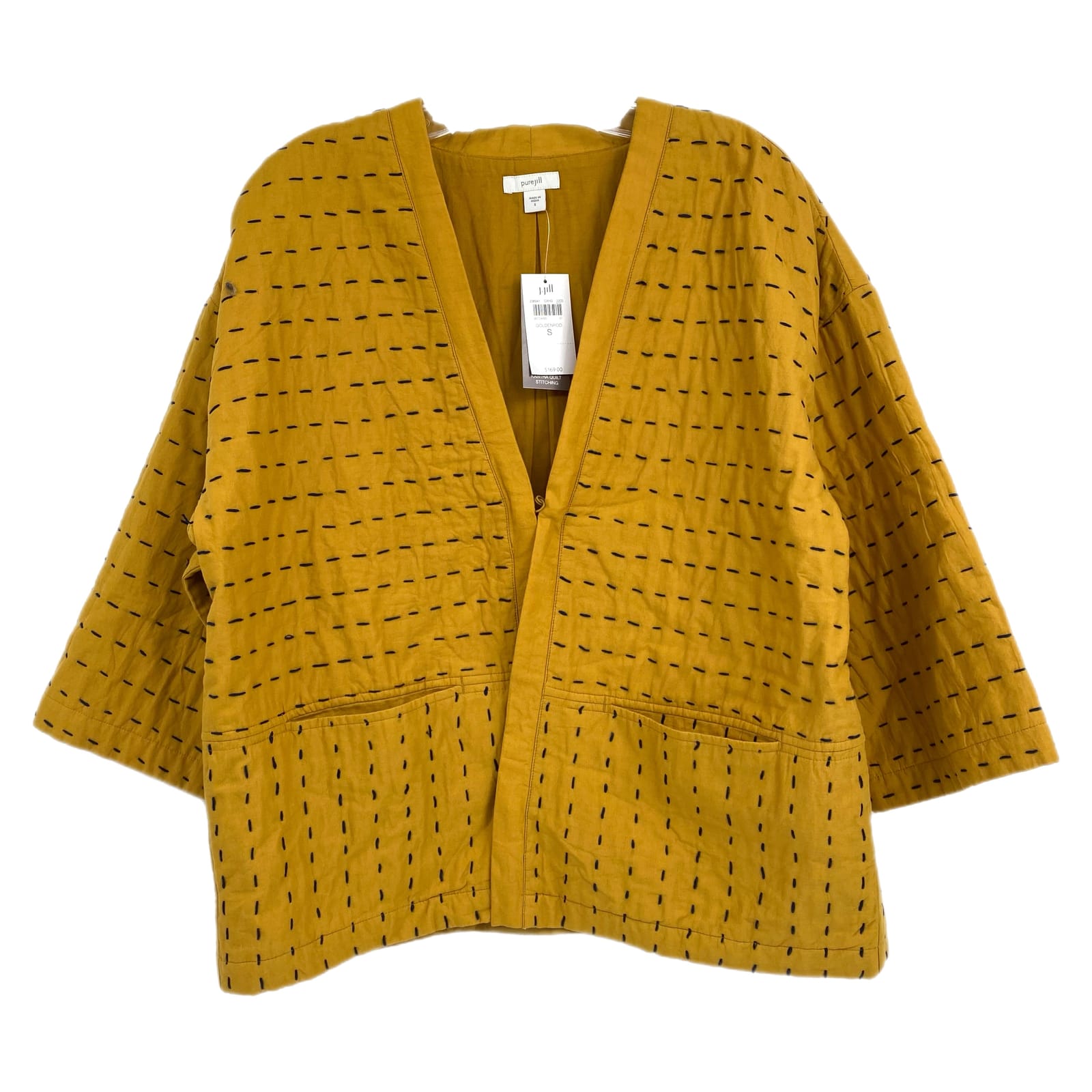 Pure Jill Yellow Blue Quilted Jacket
