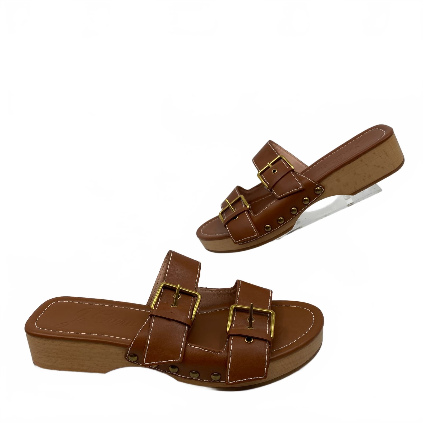 J. Crew Brown Leather Slip-On Sandals