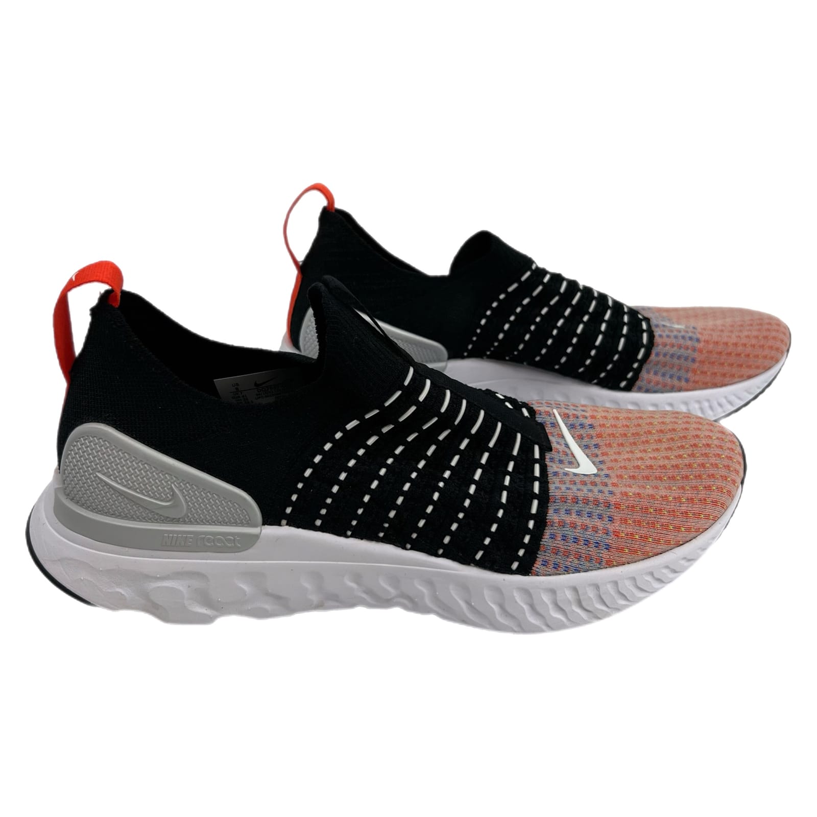 Nike Black Orange React Phantom Run Flyknit 2 Shoes
