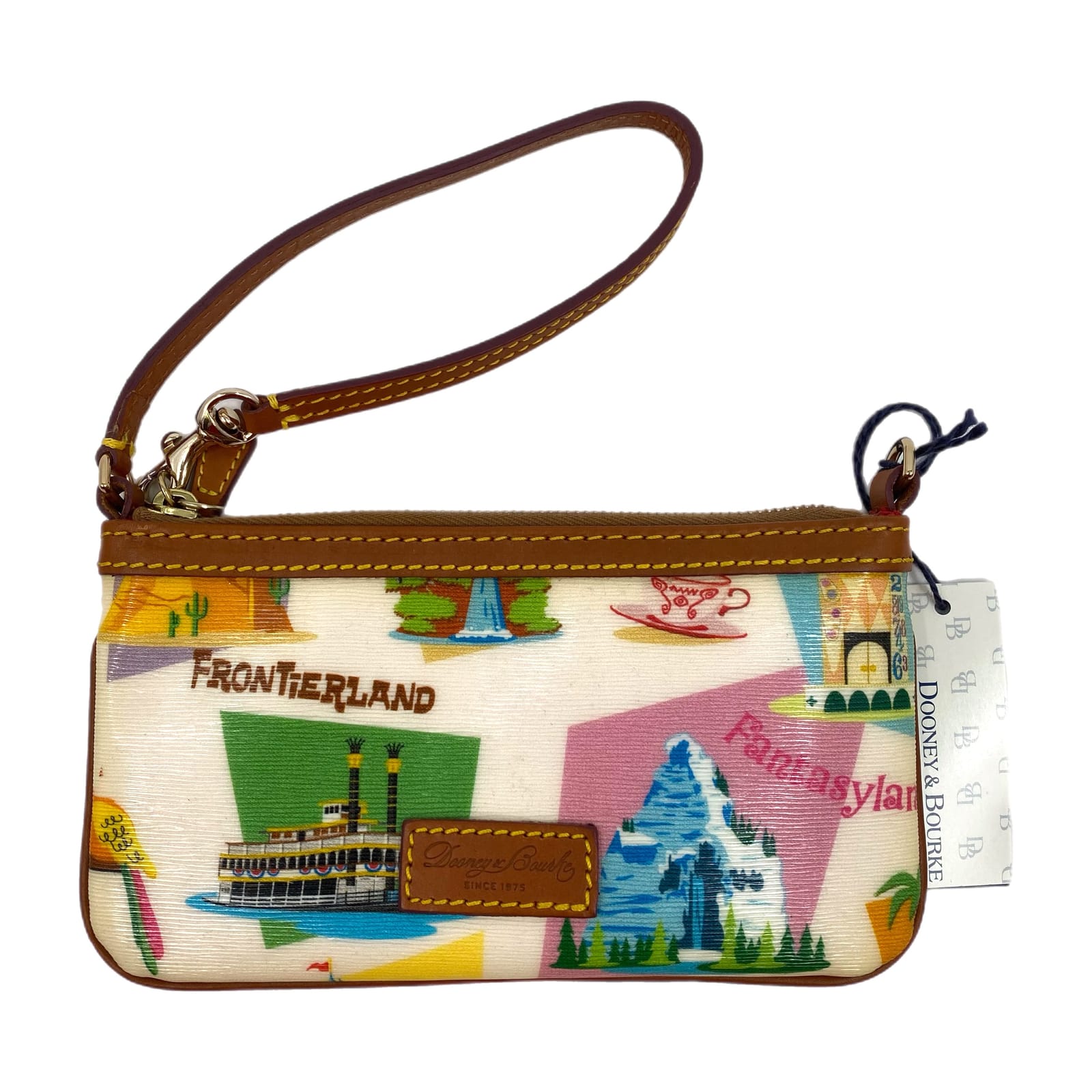 Dooney & Bourke Cream Leather Retro Disneyland Wristlet