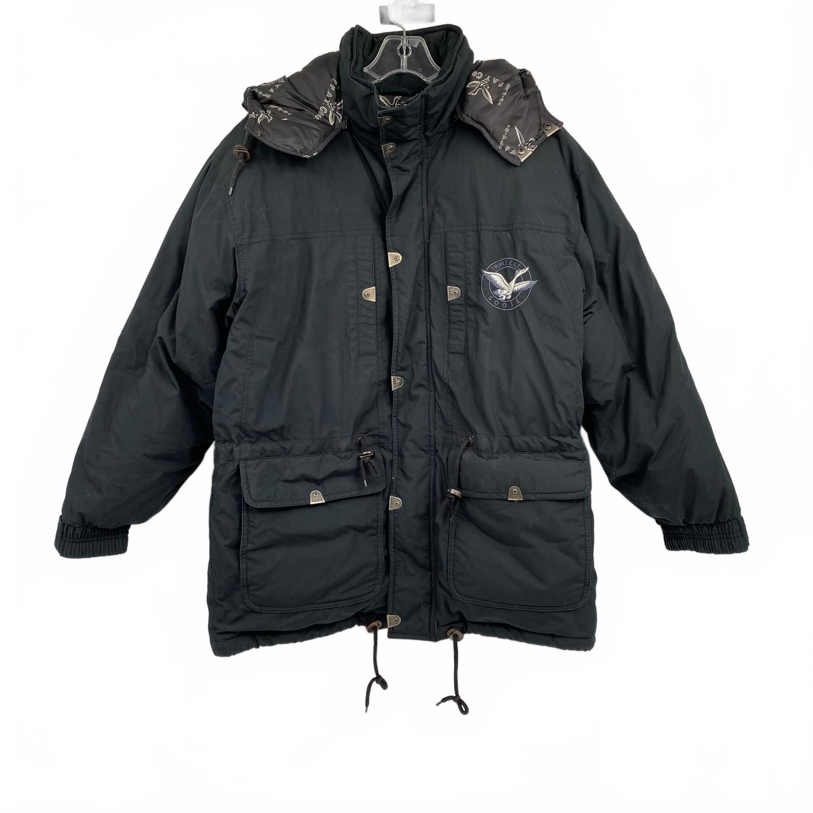 Triple Fat Goose Black Cotton Blend Puffer Jacket