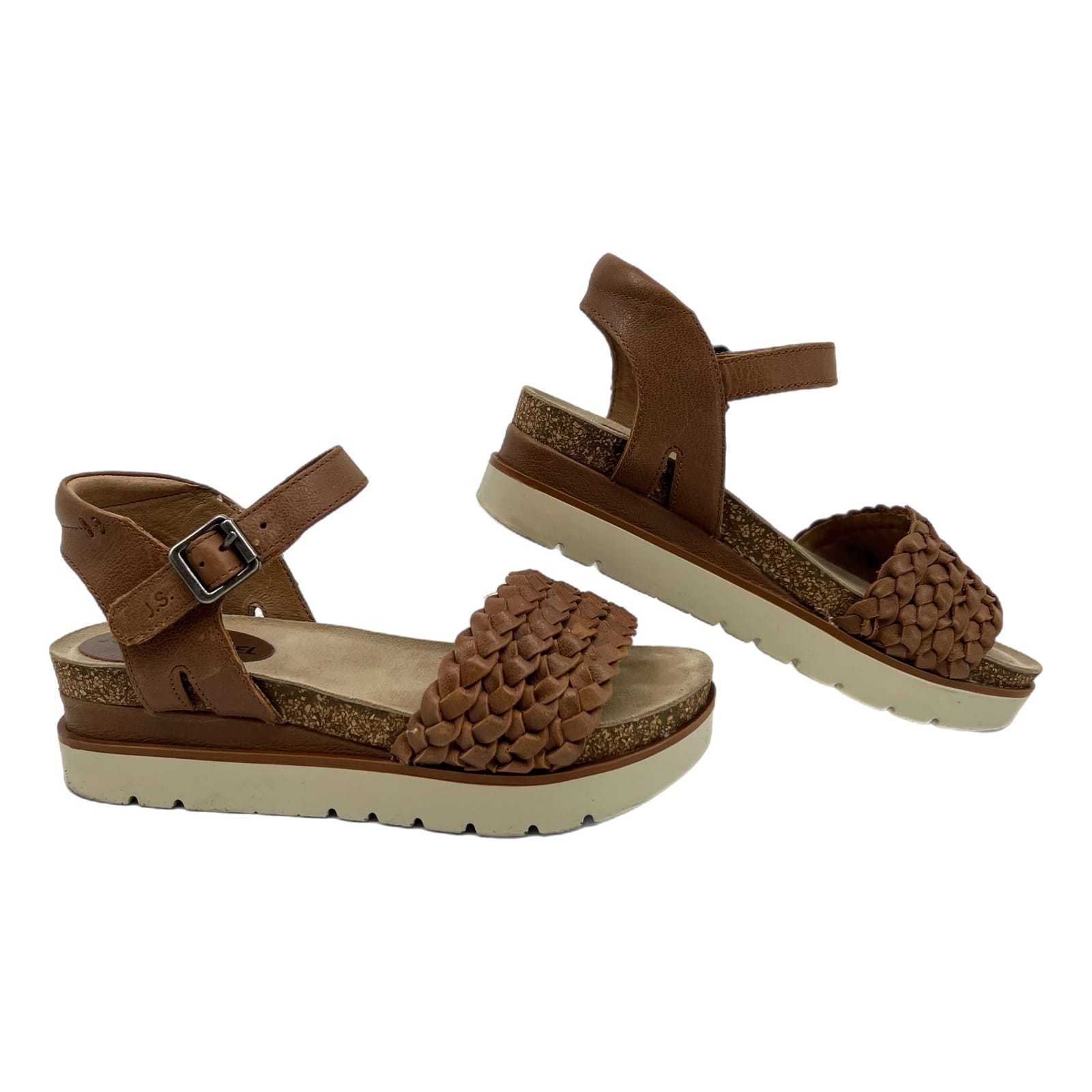 Josef Seibel Brown Leather Platform Sandals