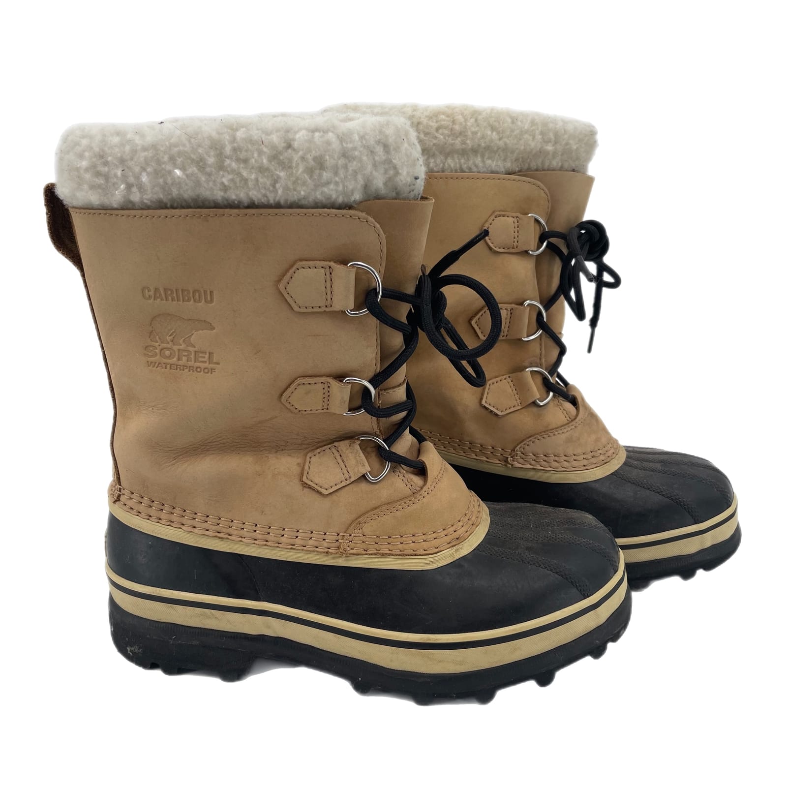 Sorel Tan & Black Caribou Waterproof Winter Boots