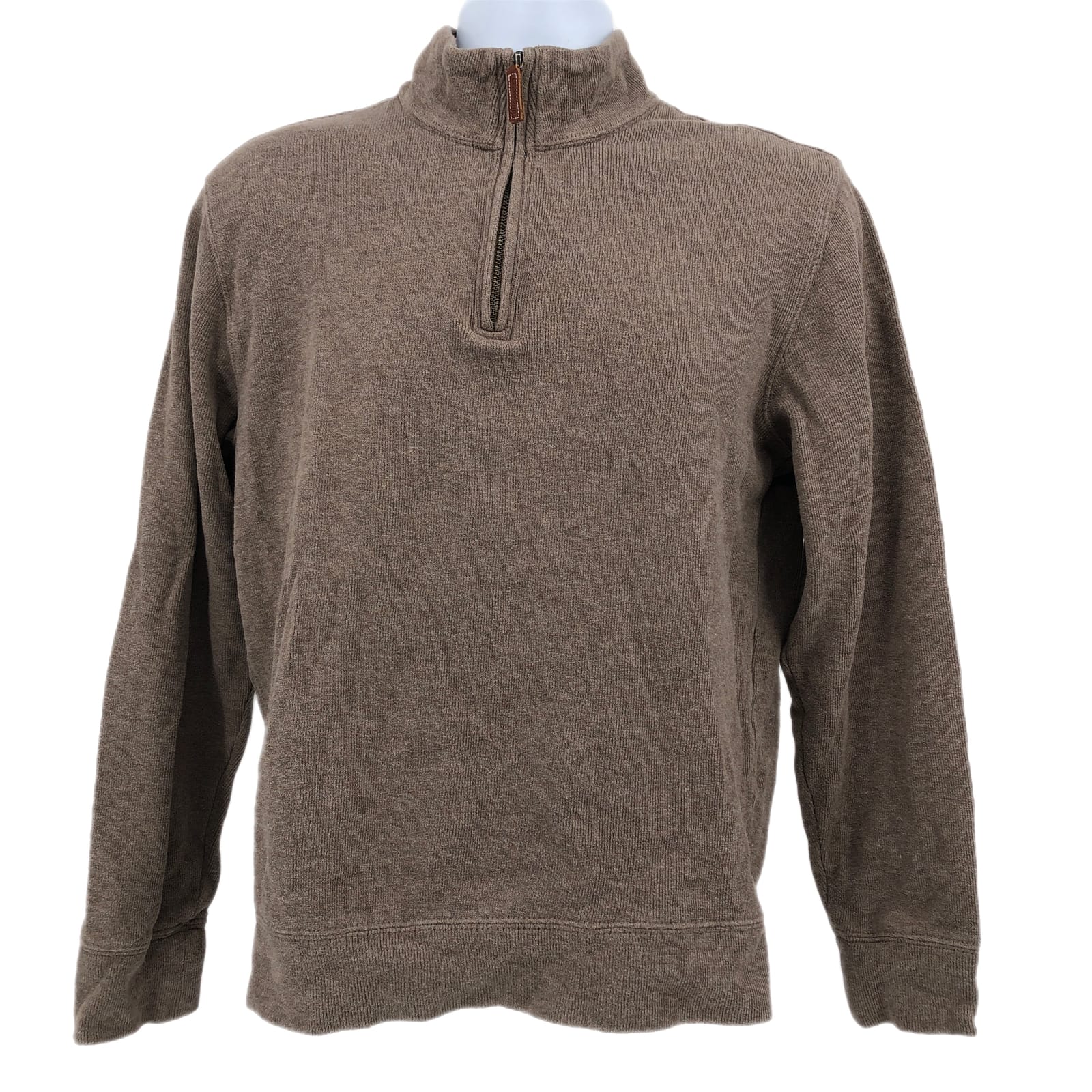 Lands' End Beige/Cream 1/2 Zip Mock Neck Sweater