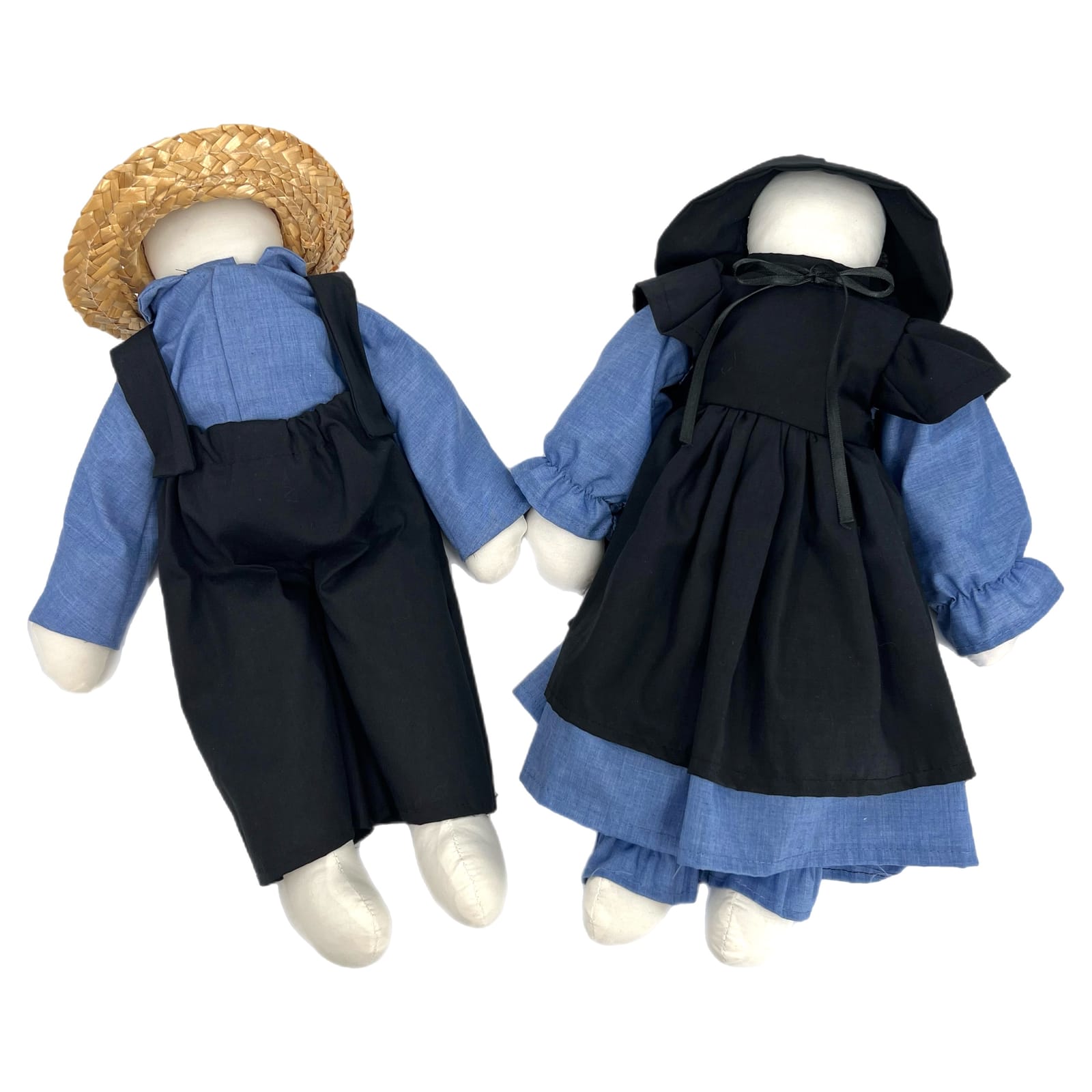 Classic Black/Blue Handmade Amish Doll Set