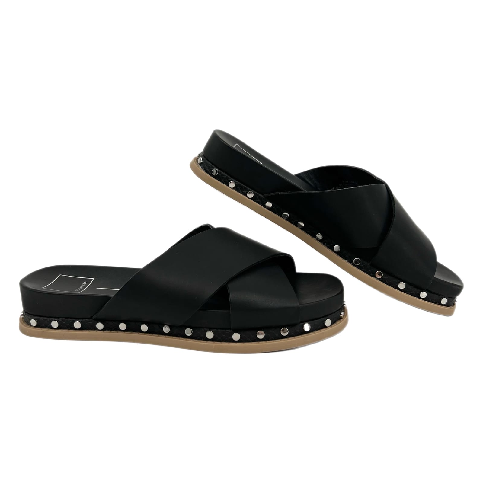 Dolce Vita Black Studded Slide Sandals