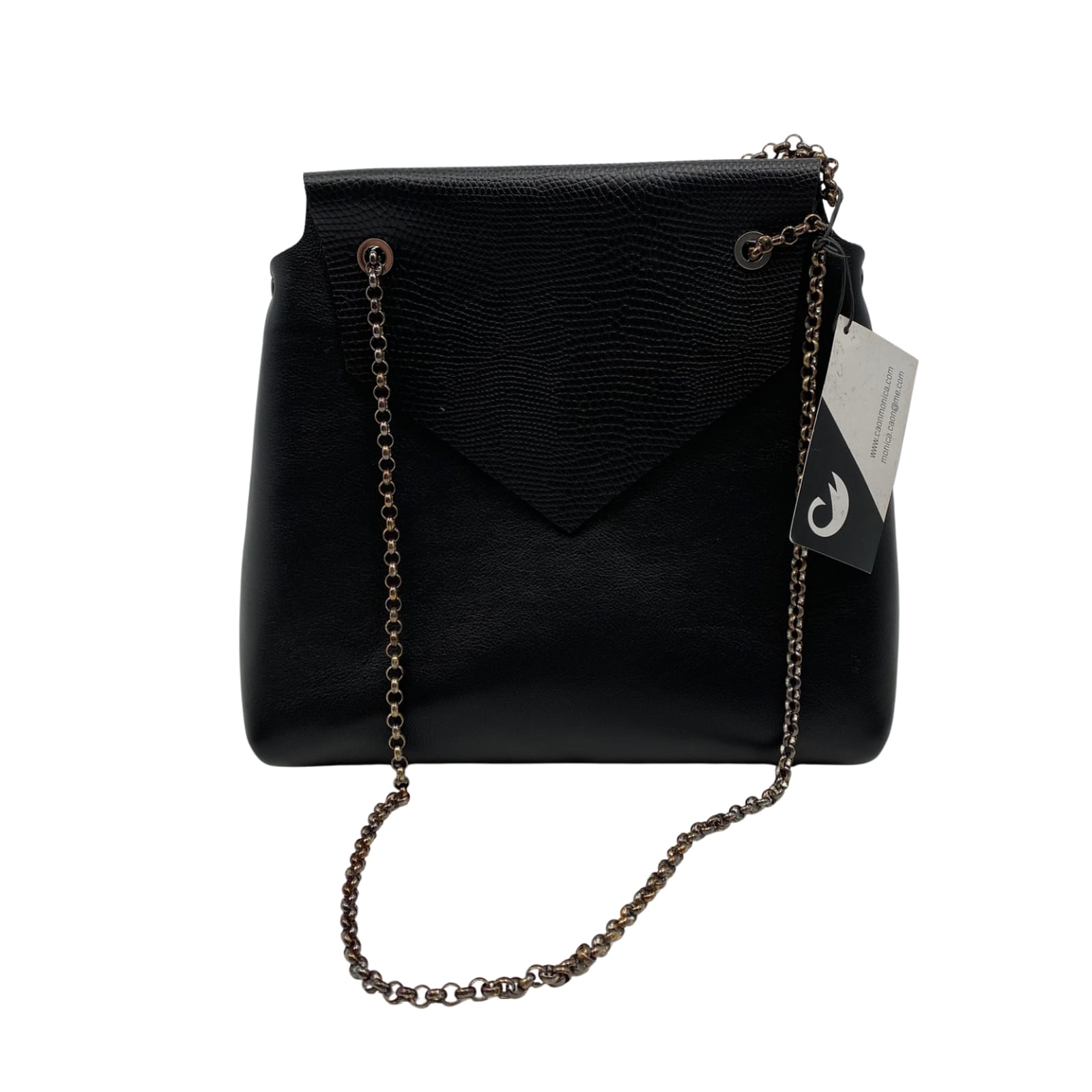 Il Cigno Nero Black Leather Shoulder Bag
