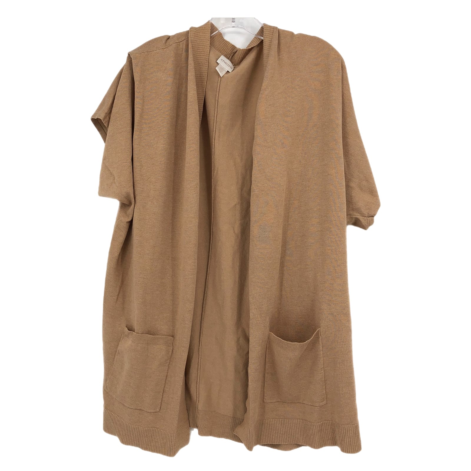 Chico's Tan Short Sleeve Cardigan