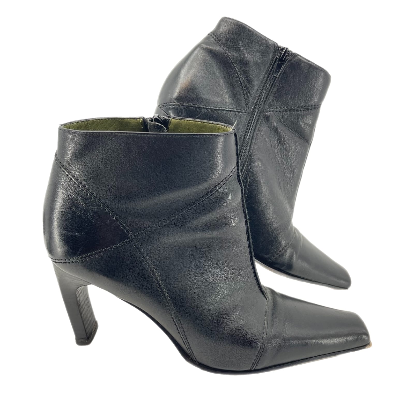 Valerie Stevens Black Leather Heeled Boots