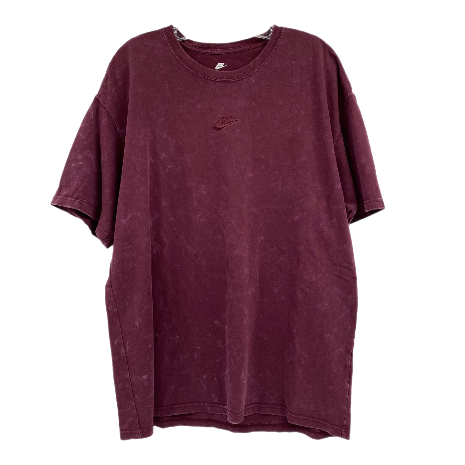 Nike Burgundy Red Cotton Loose Fit T-Shirt
