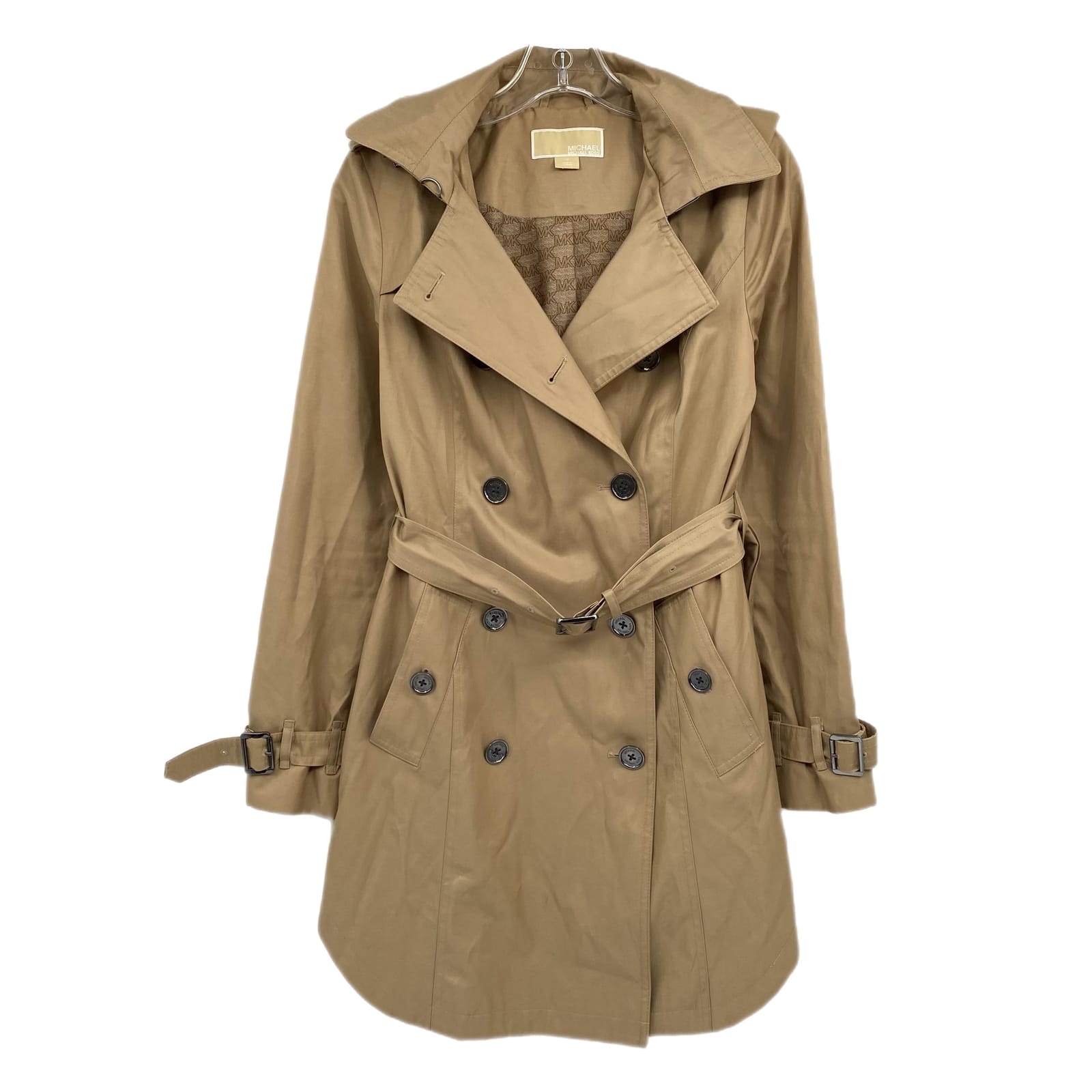 Michael Kors Brown Hooded Trench Coat