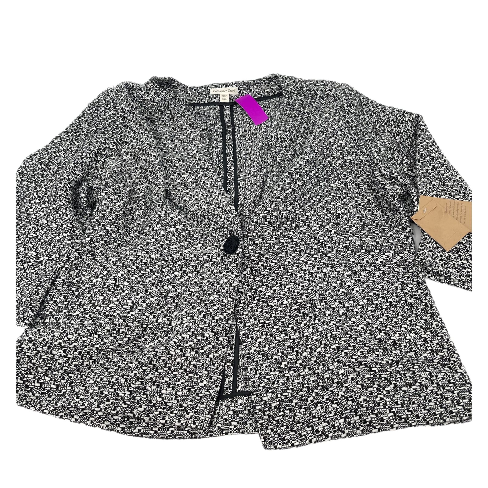 Coldwater Creek Black & White Woven Blazer