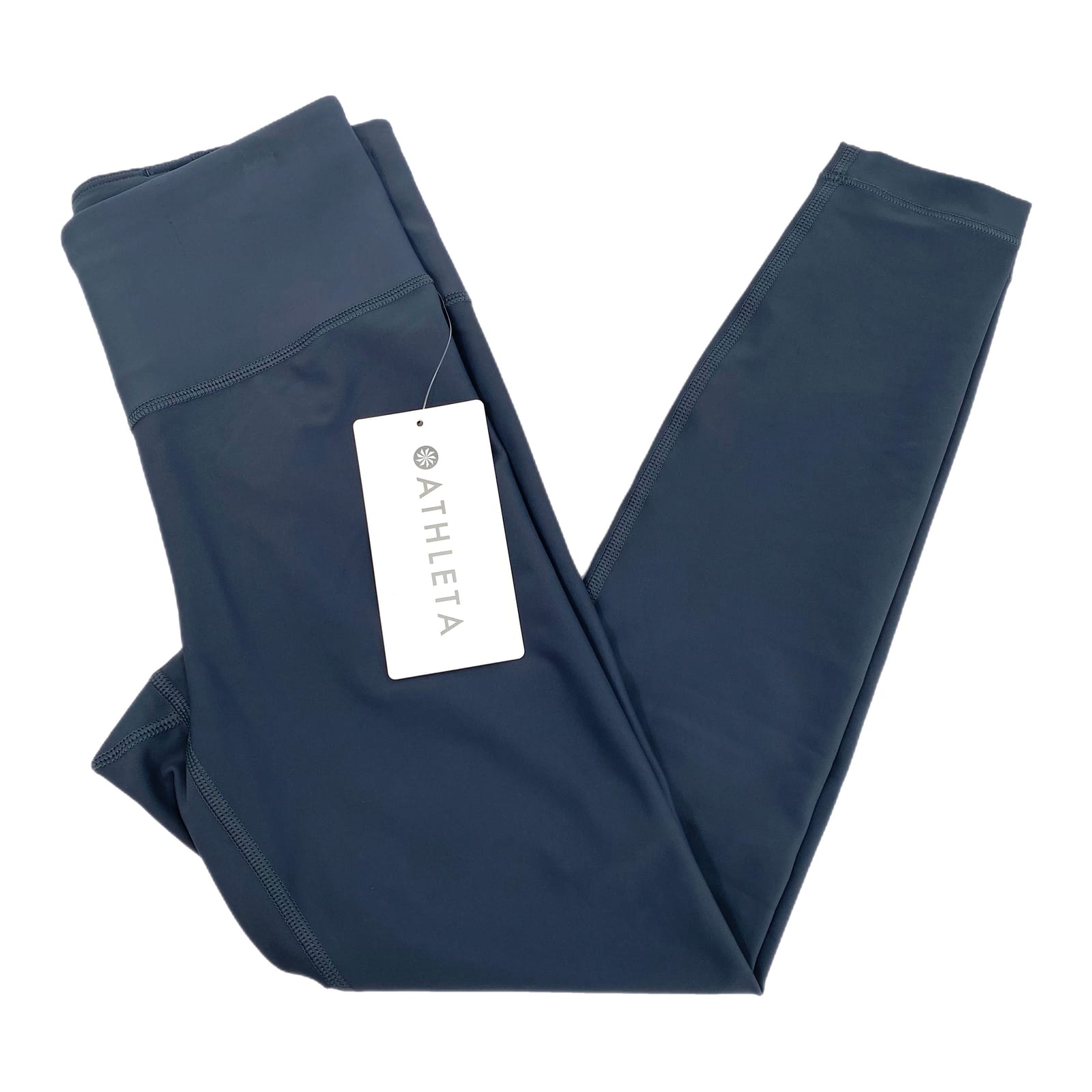 Athleta Blue Mid-Rise Solid Interval Leggings