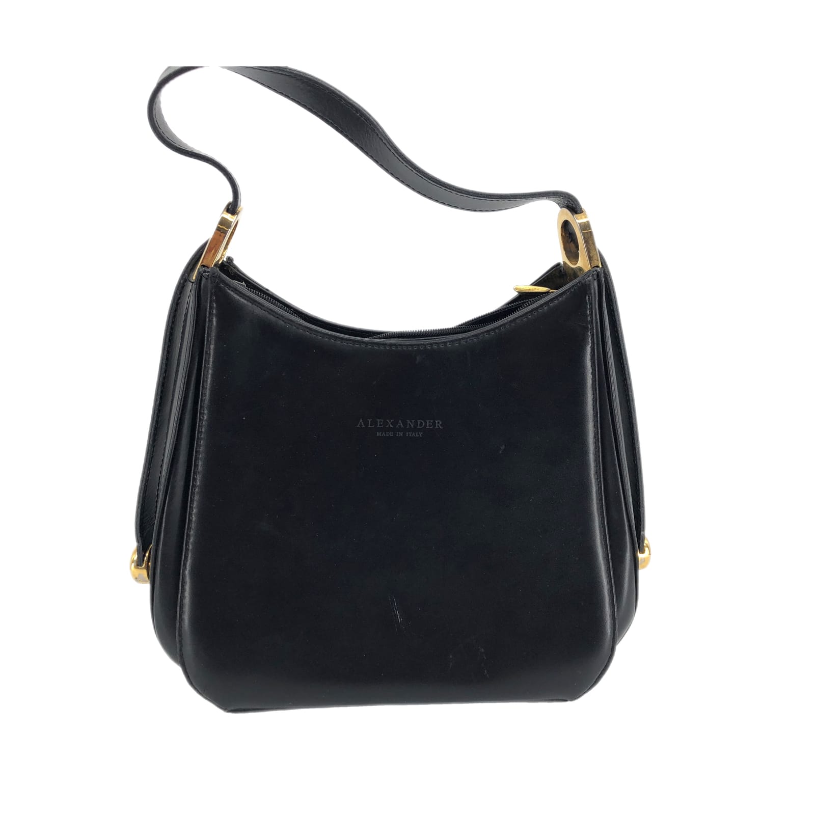 Classic Black Leather Satchel/Top Handle Bag