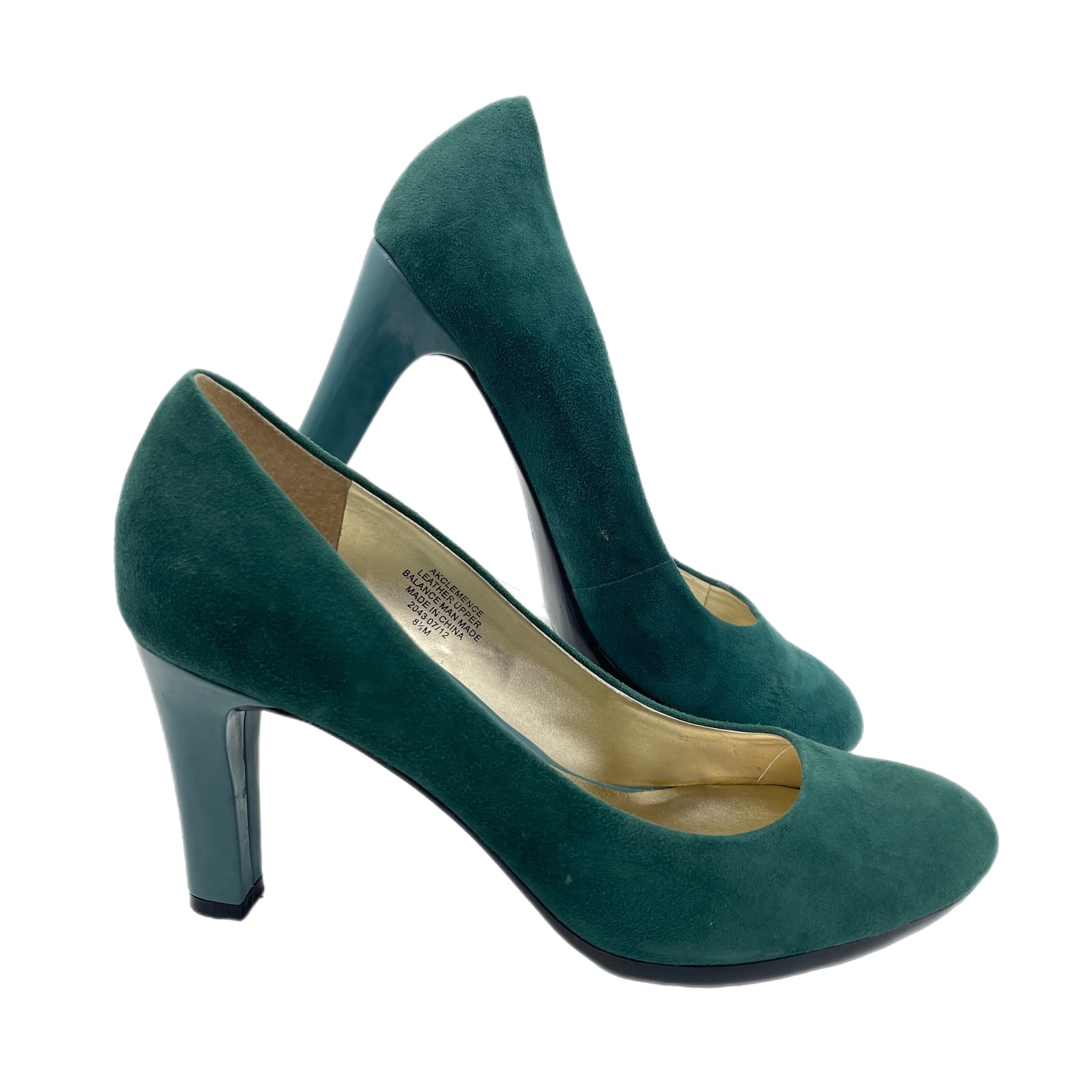 Anne Klein Green Leather Cone Heels