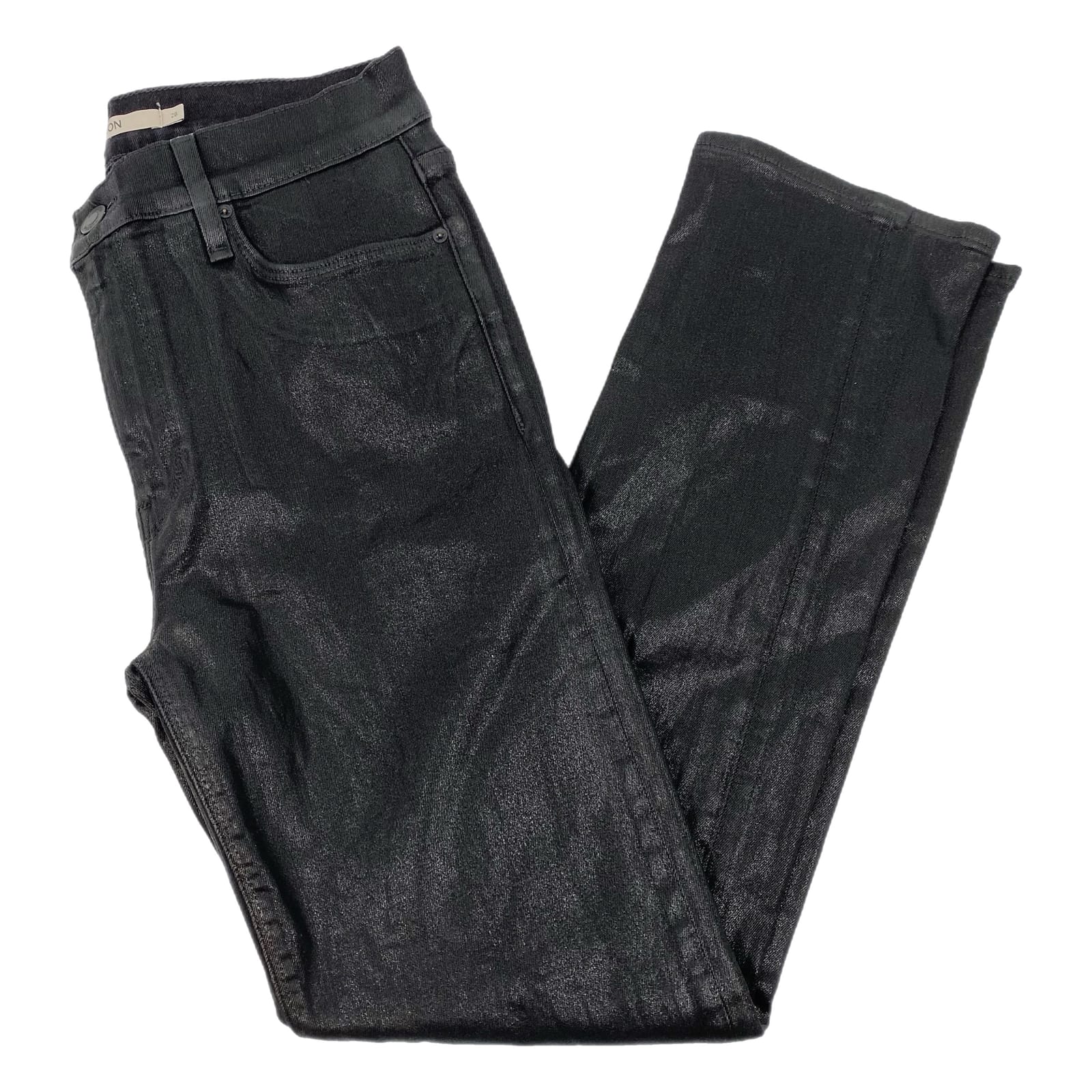 Hudson Black Coated Straight Leg Jeans