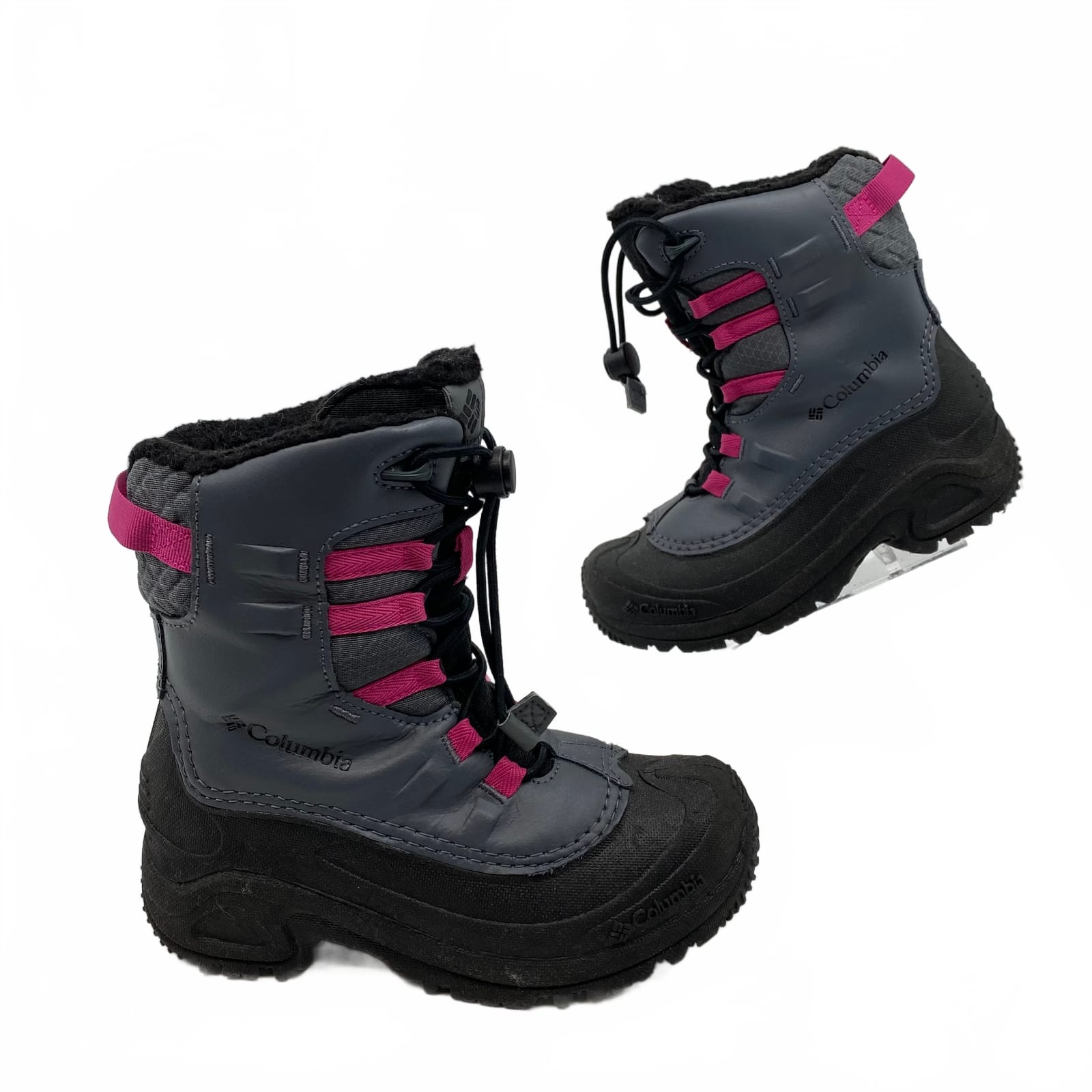 Columbia Kids Snow Boots Waterproof Gray Pink