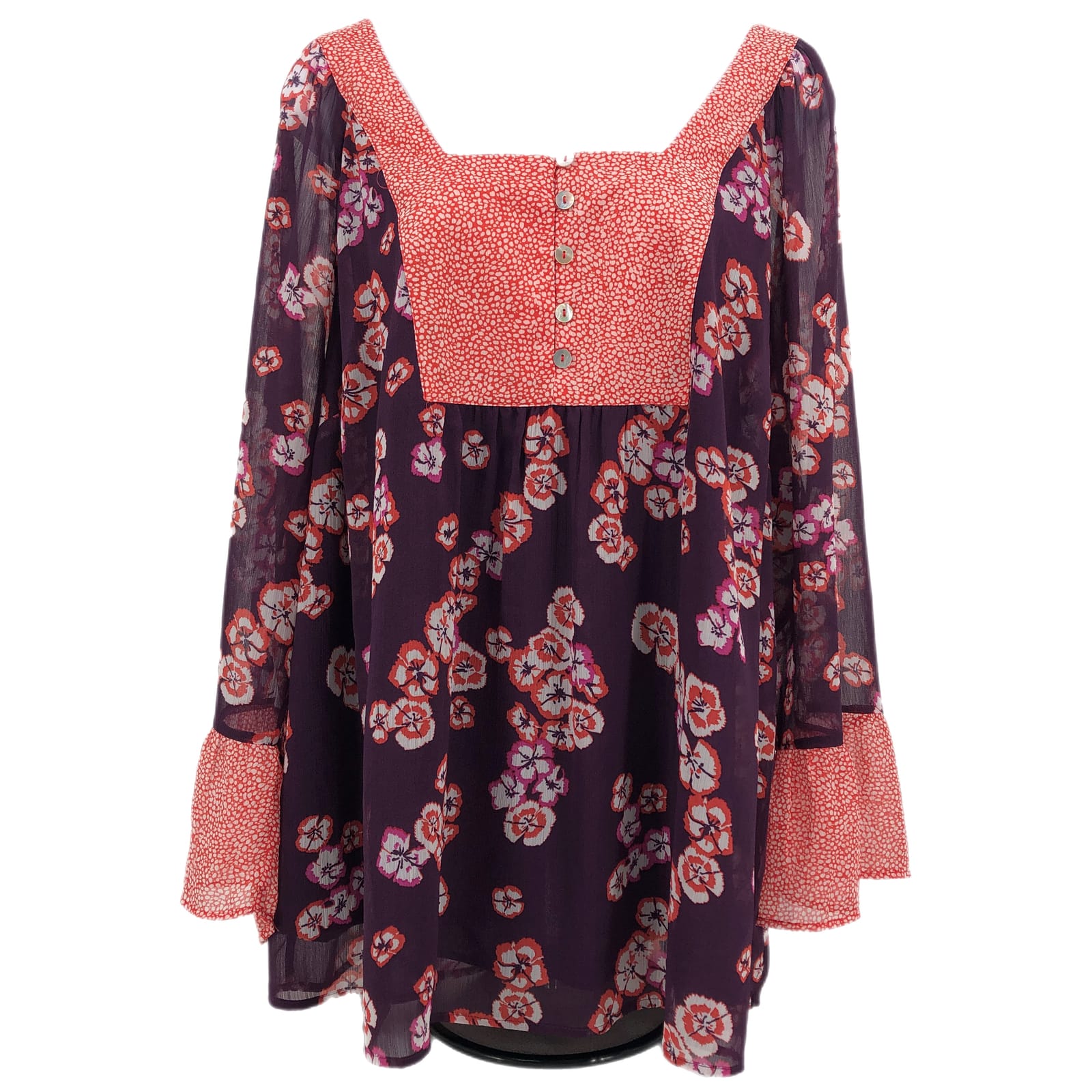Daniel Rainn Purple & Red Floral Blouse
