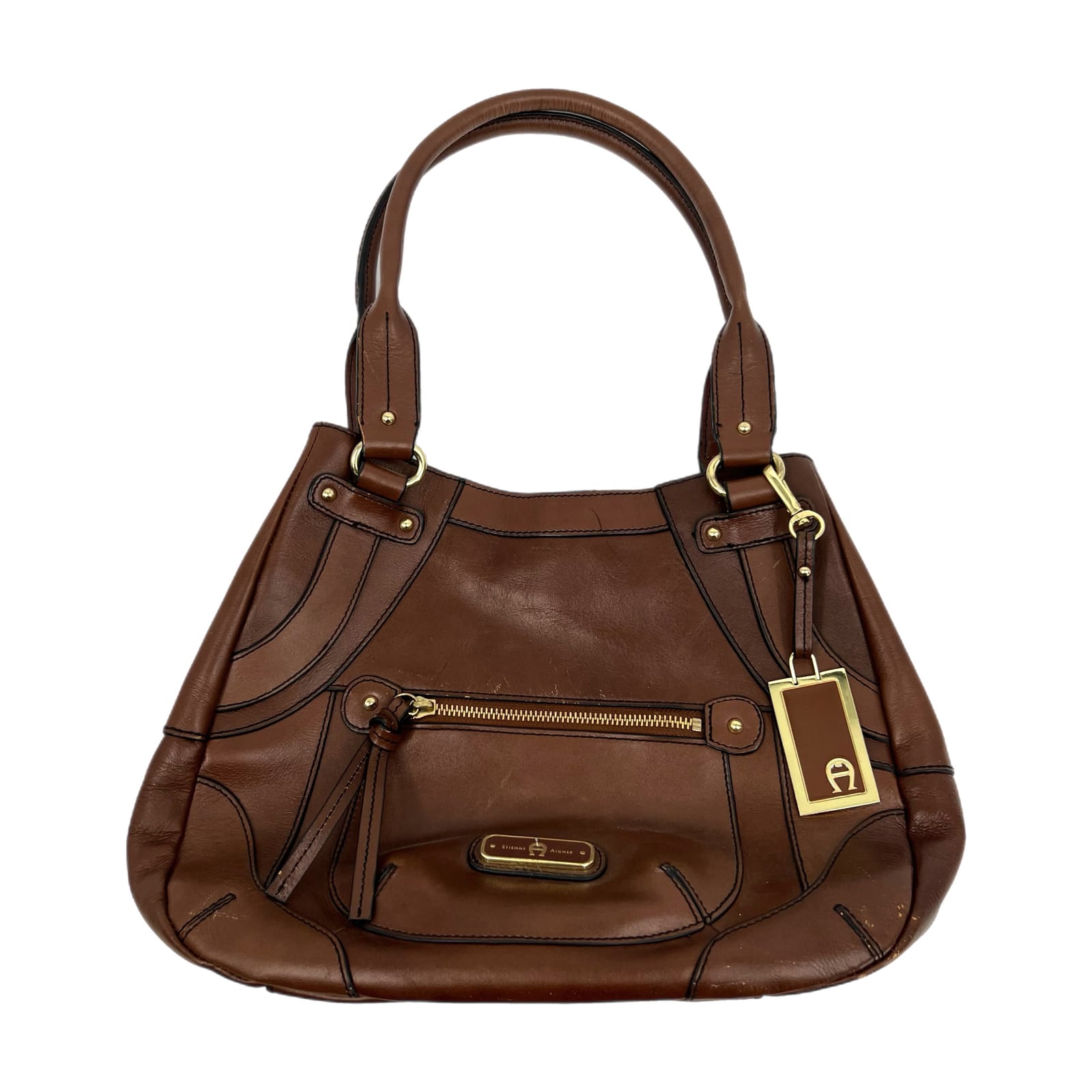Etienne Aigner Brown Leather Shoulder Bag