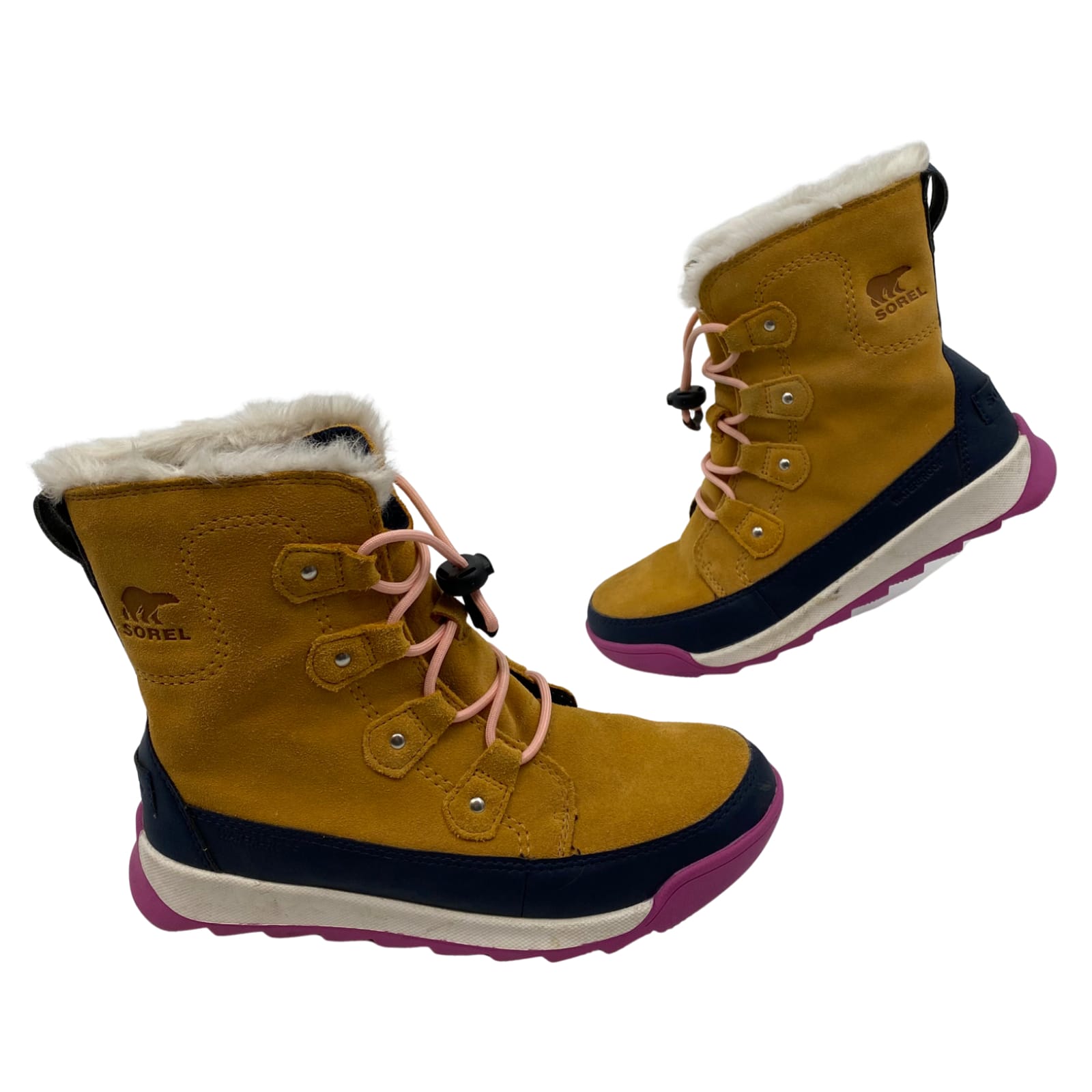 Sorel Brown Faux Suede Lace-Up Winter Boots