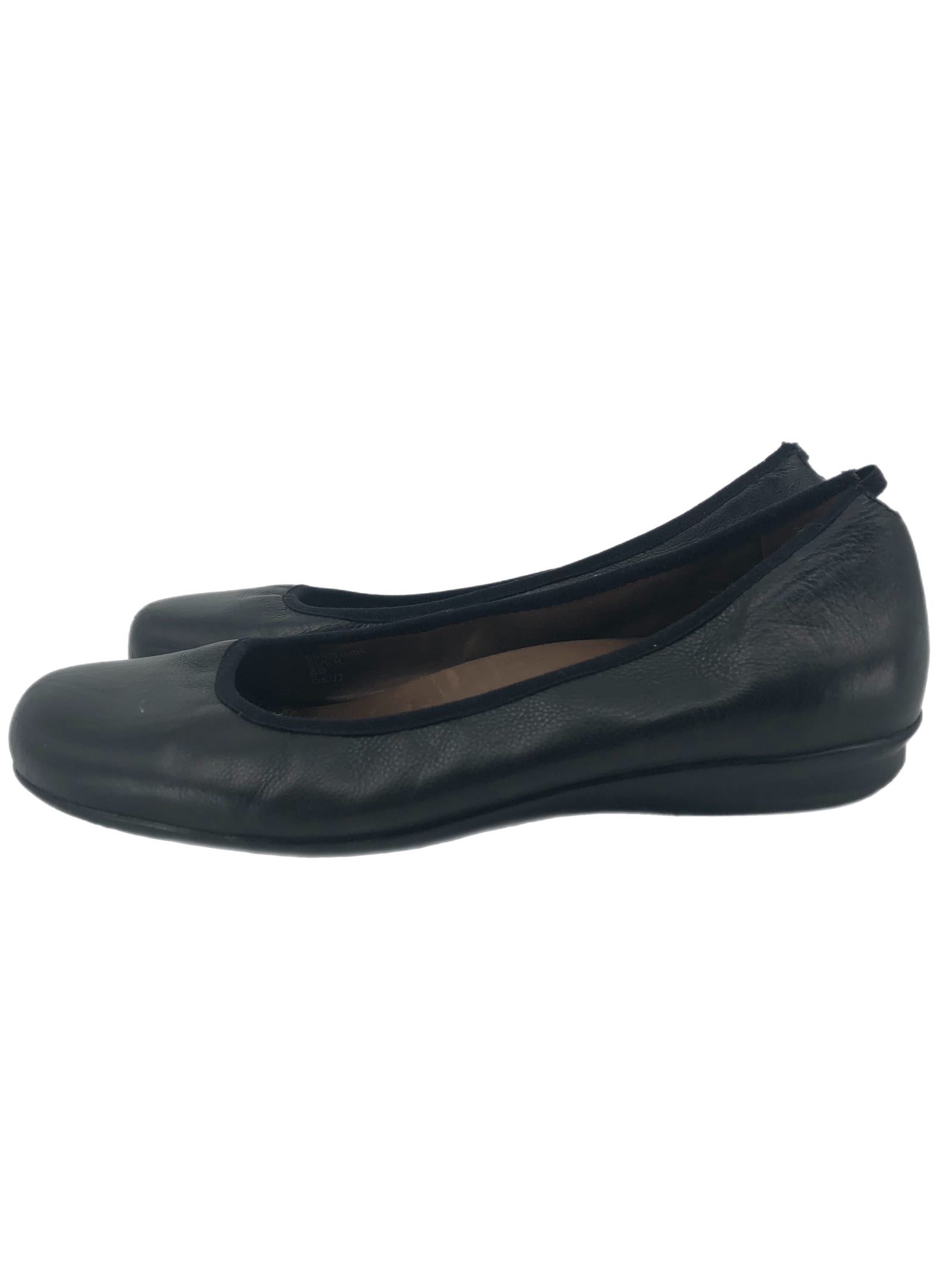 Earthies Black Leather Flats & Loafers