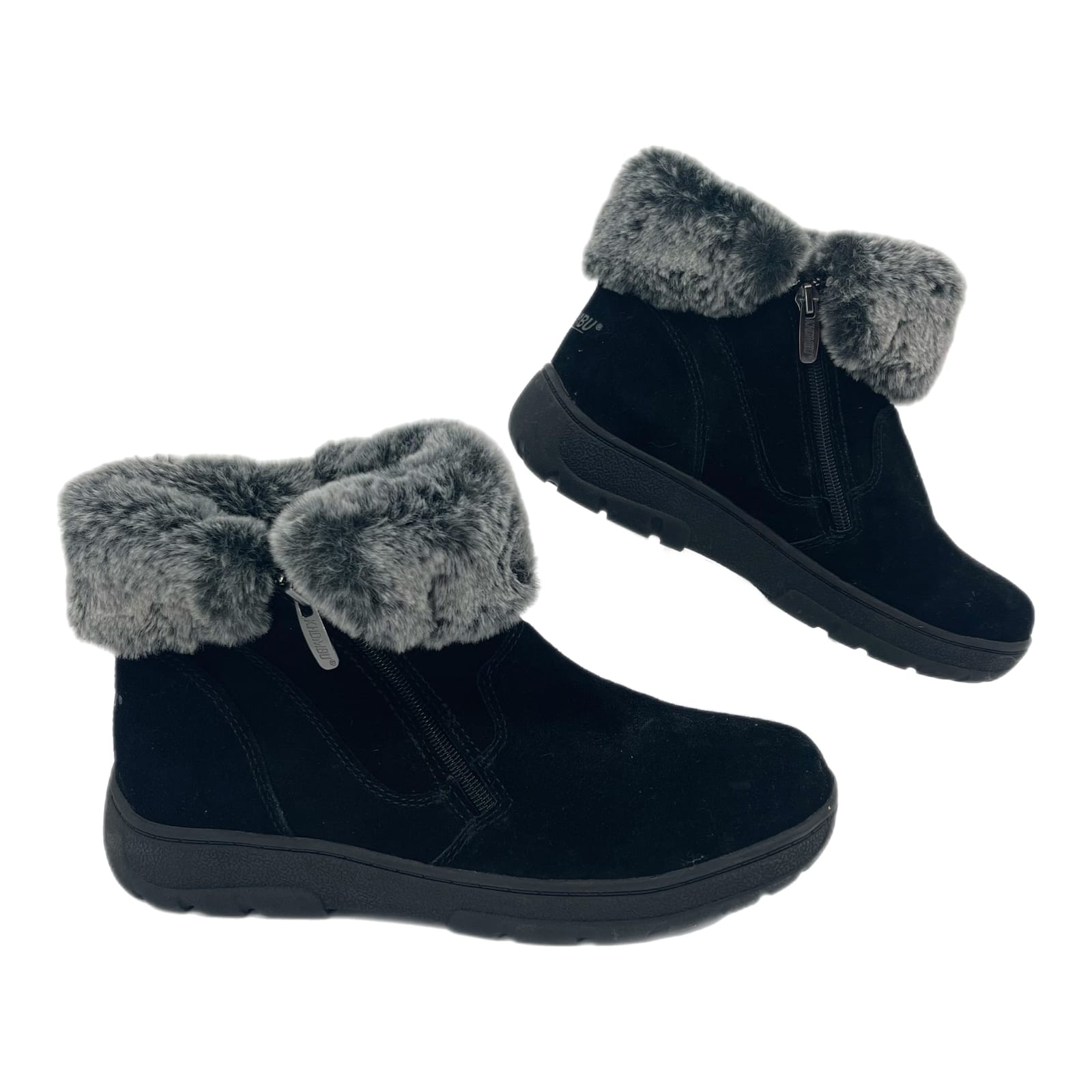 Khombu Black Leather Winter & Rain Boots