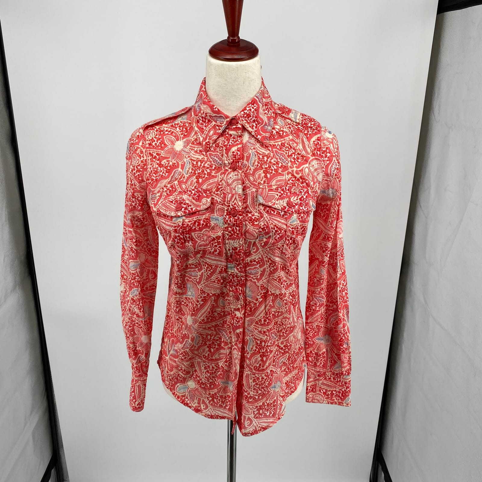 Tory Burch Pink Flare Cotton Skirt