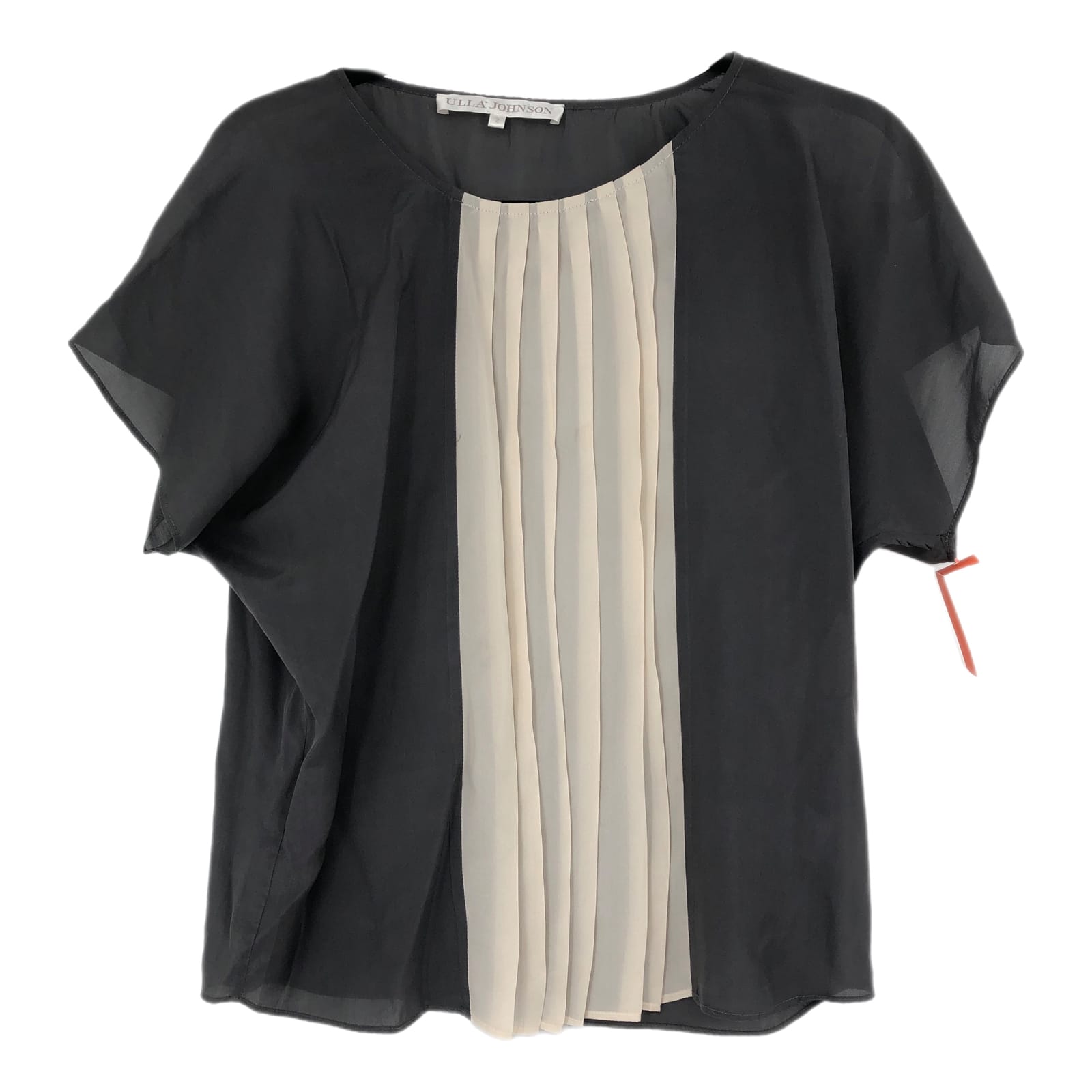 Ulla Johnson Gray/Cream Short Sleeve Blouse