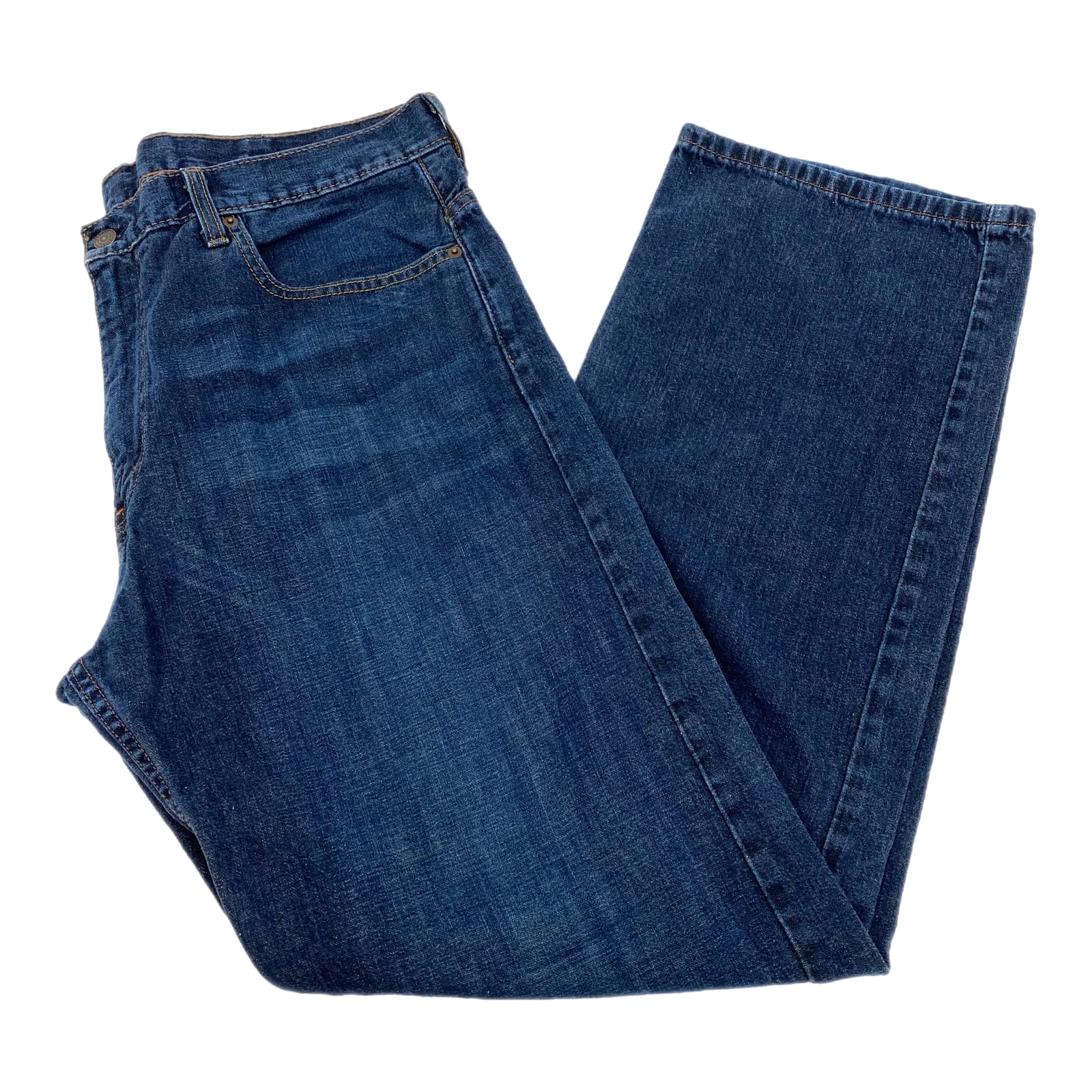 Levi's Blue Dark Wash 569 Straight Jeans