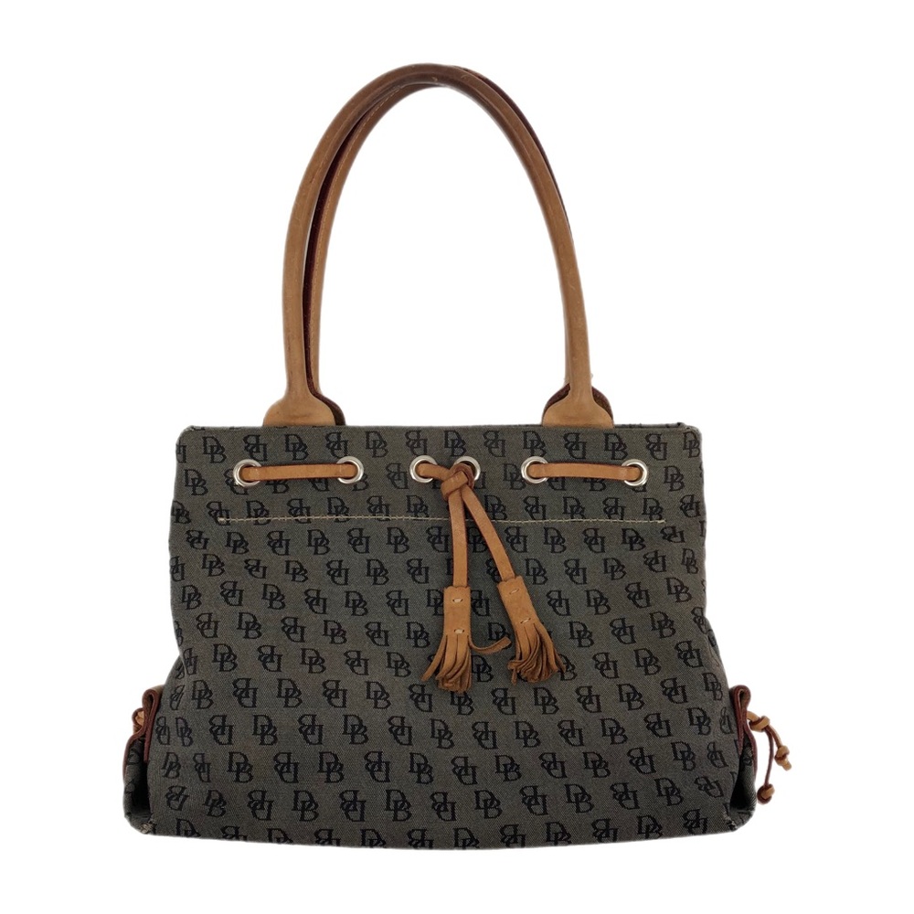 Dooney & Bourke Tan Canvas and Leather Shoulder Bag
