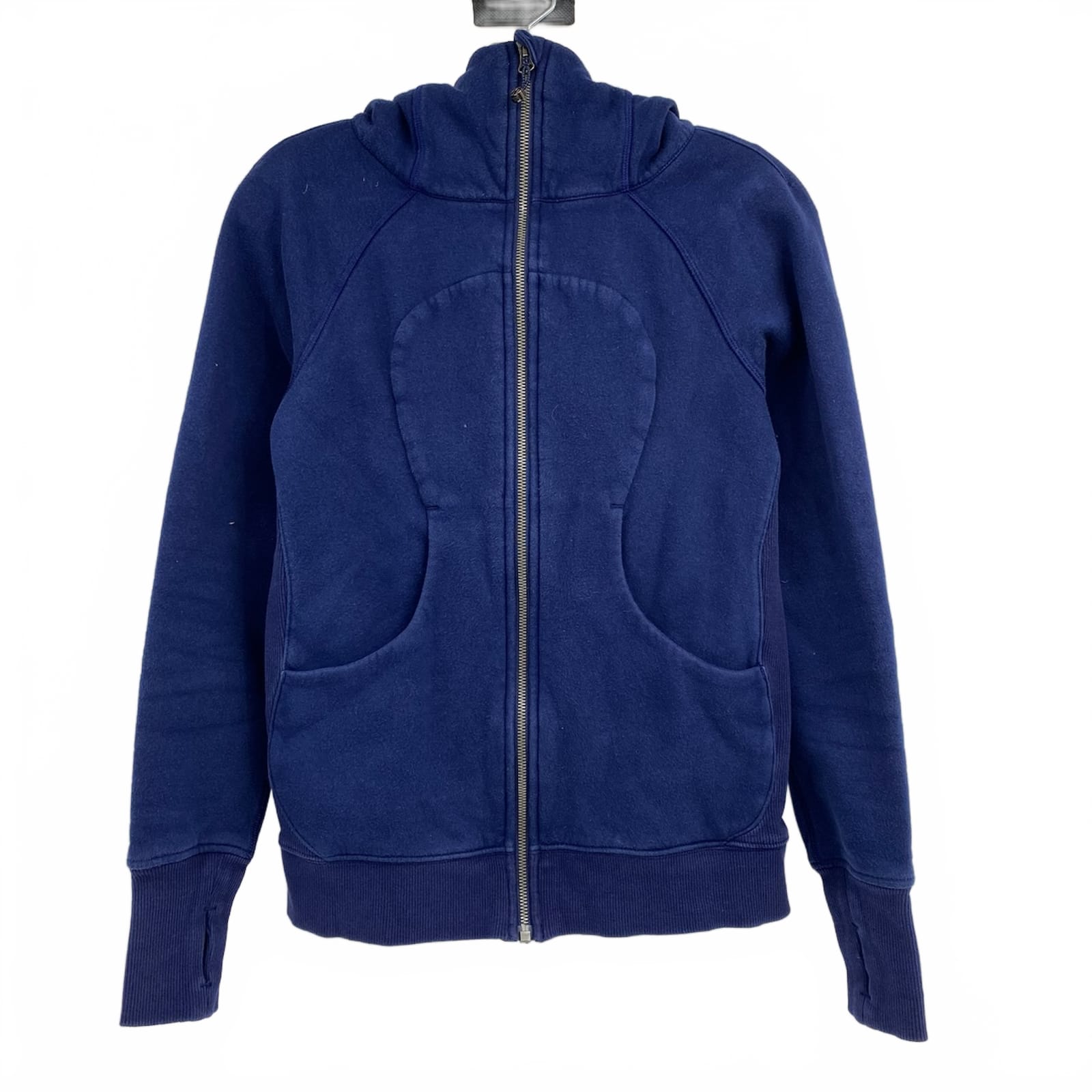 Lululemon Blue Cotton Full Zip Hooded Sweatshirt