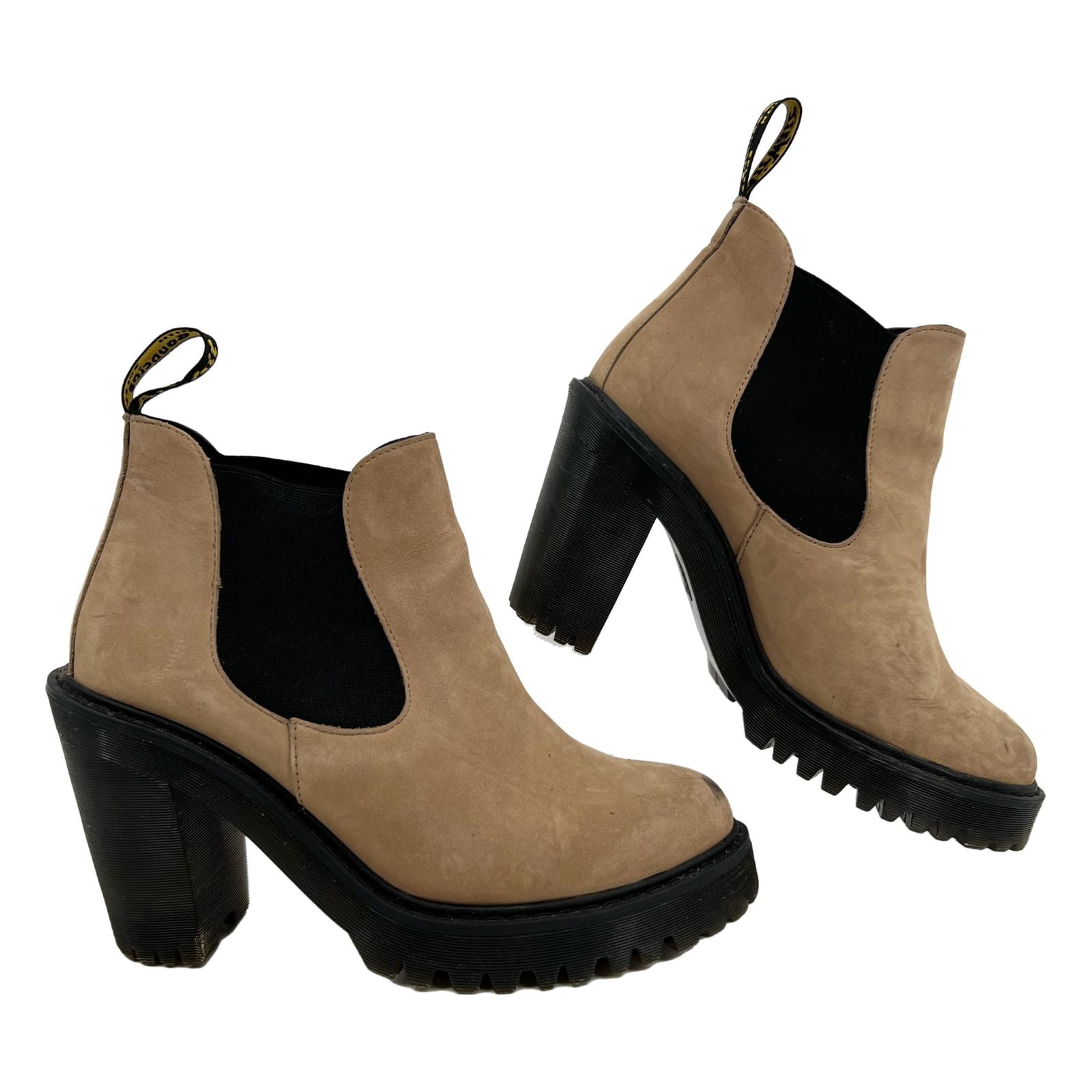 Dr. Martens Tan Suede Hurston Heeled Boots