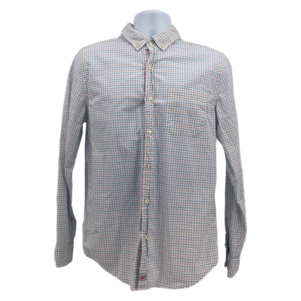 Vineyard Vines White & Pink Slim Fit Button-Up Shirt