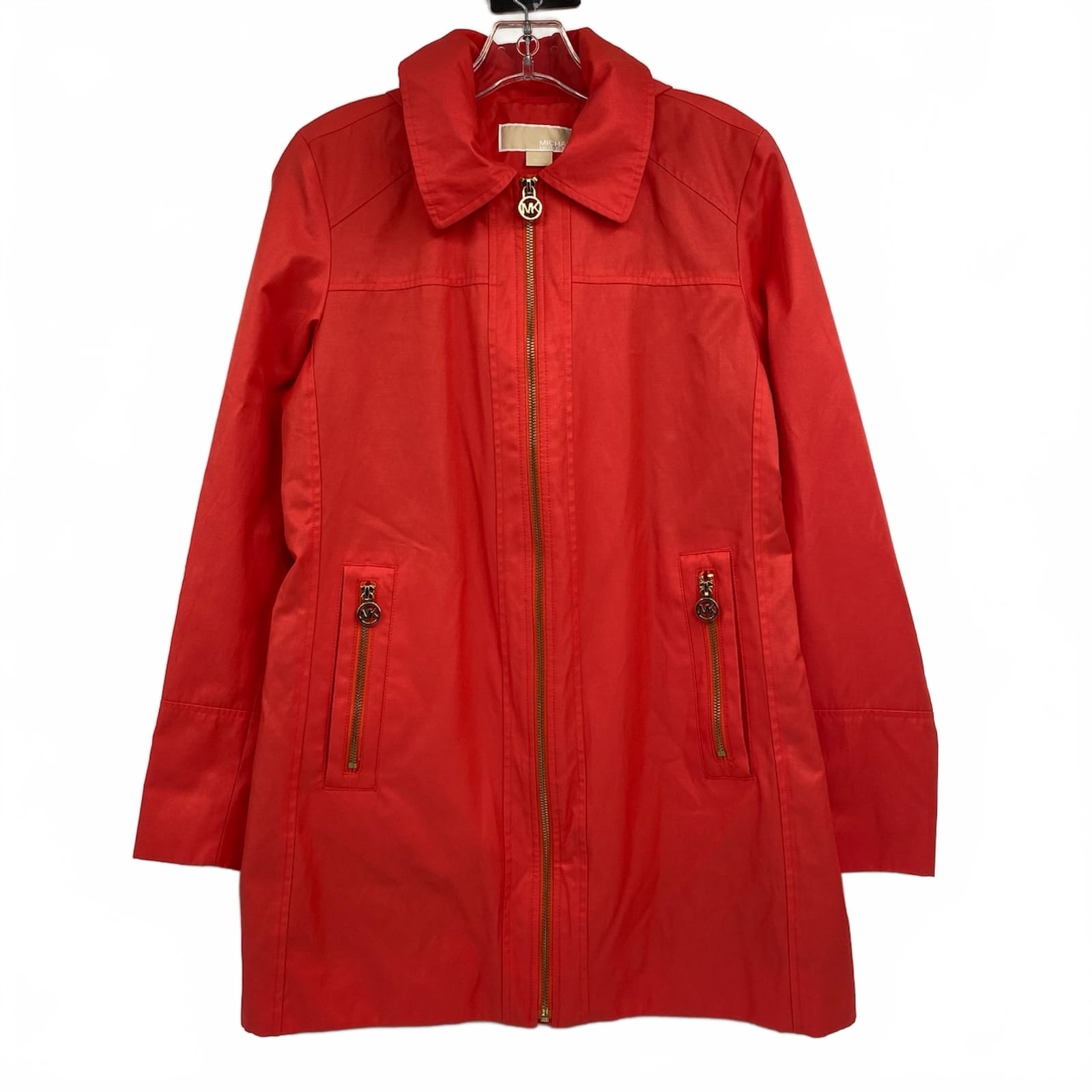 Michael Kors Orange Zip-Up Hooded Jacket