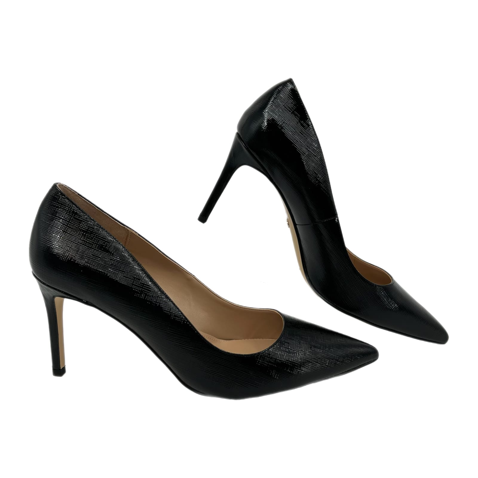 White House Black Market Black Saffiano Pointed Toe Pumps