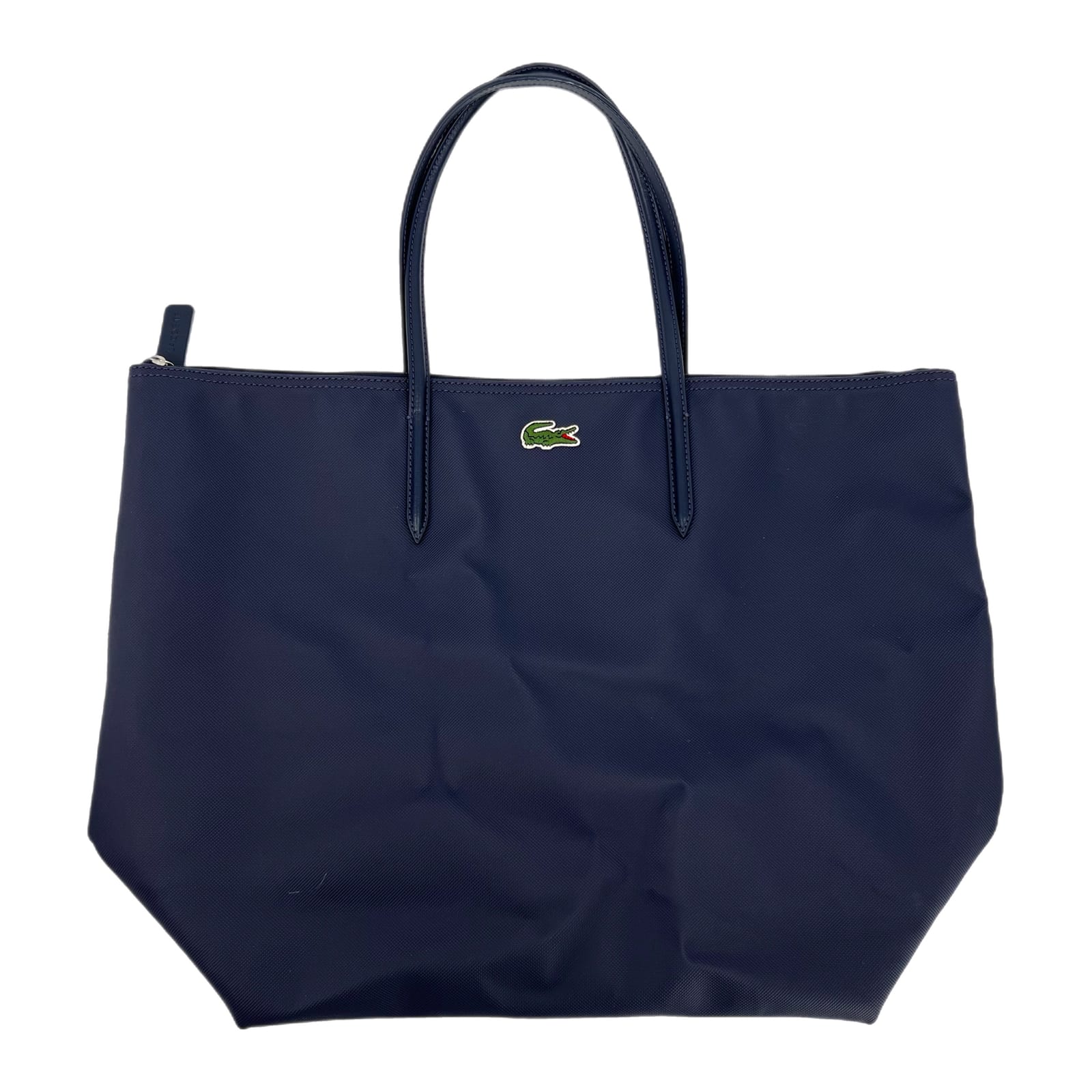 Lacoste Blue Zip Closure Large Tote