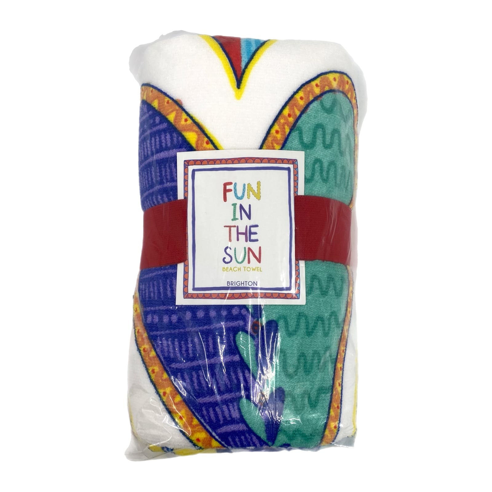 Brighton White Multicolor Fun in the Sun Beach Towel