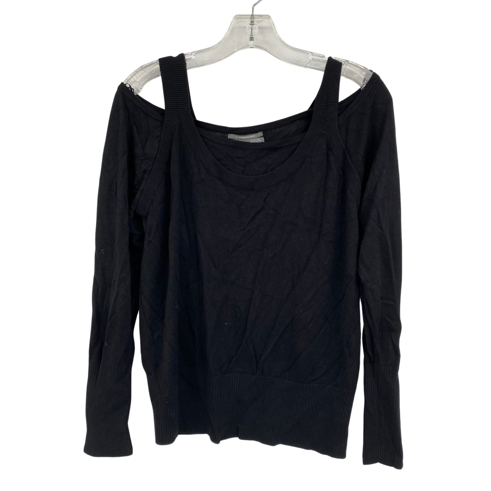 Anthropologie Black Viscose Long Sleeve Pullover Top