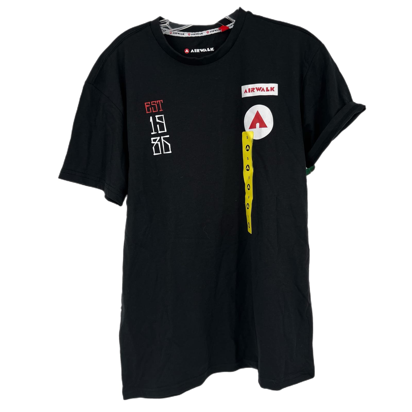 Airwalk Black Cotton Logo Graphic Tee