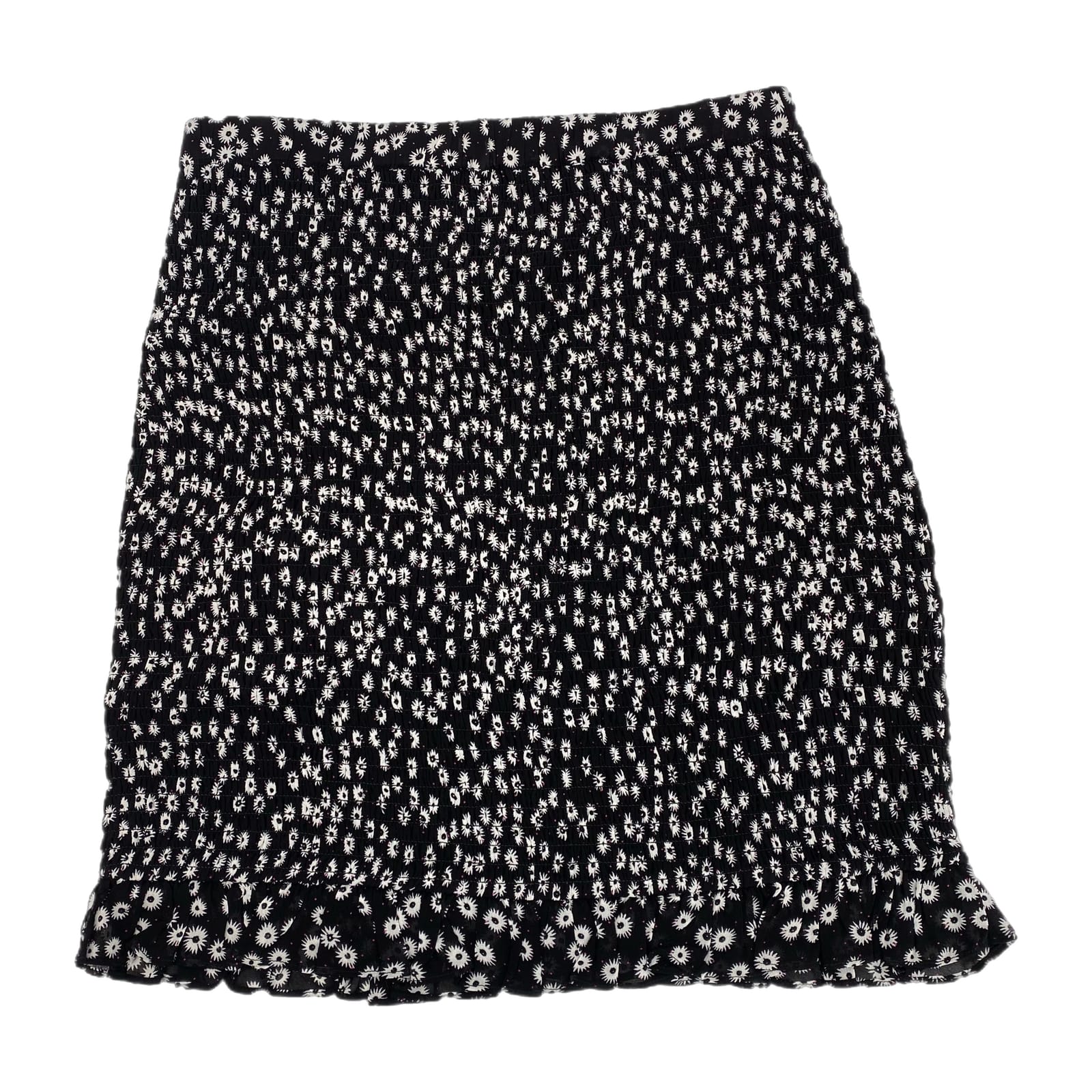 The Kooples Black White Floral Mini Skirt