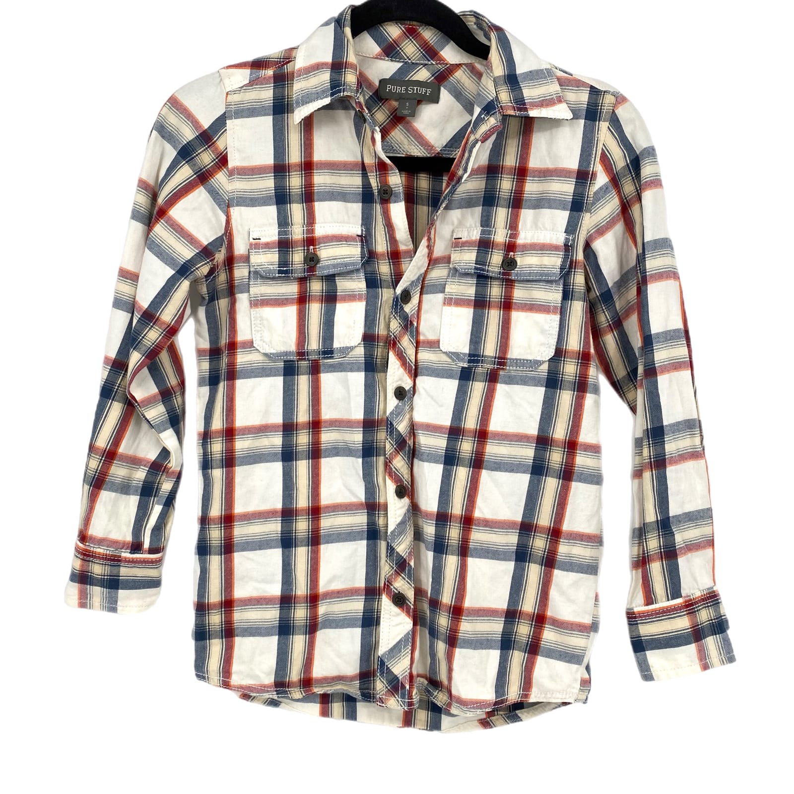 Chic White & Red Plaid Button-Up Shirt