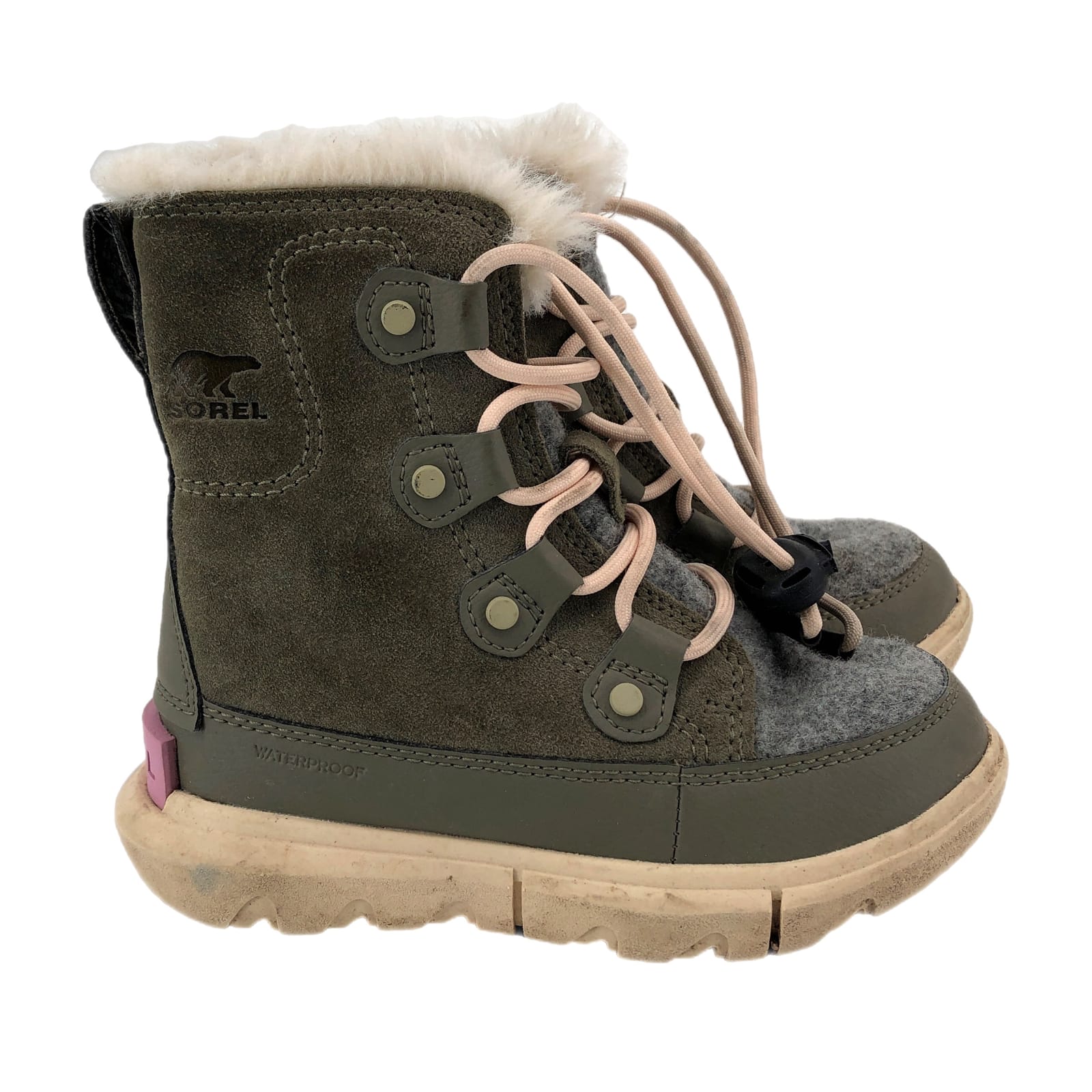 Sorel Green/Gray Suede Lace-Up Boots