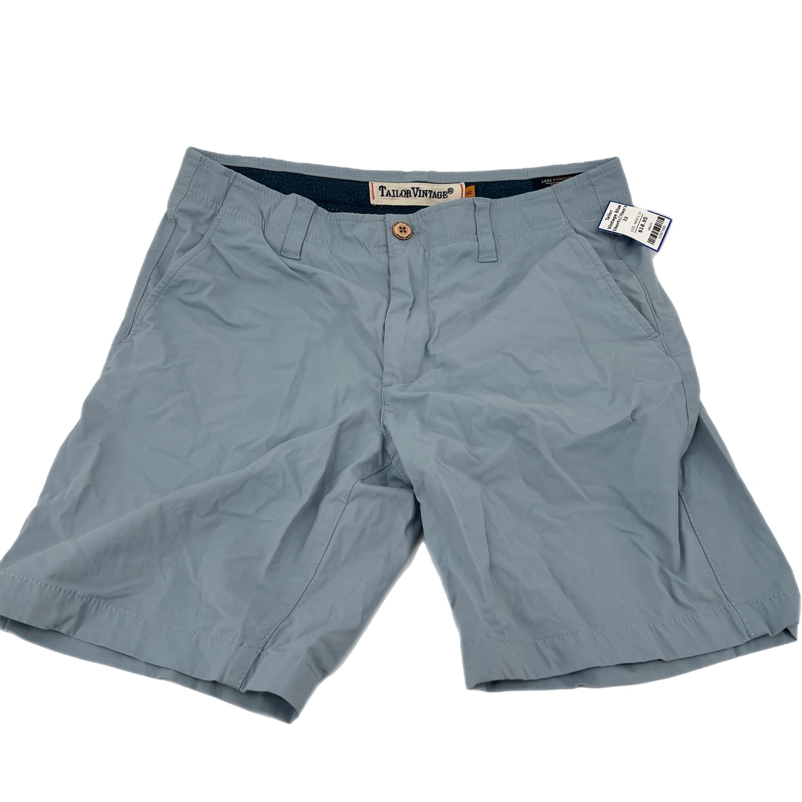 Tailor Vintage Blue Cotton-Nylon Hybrid Shorts