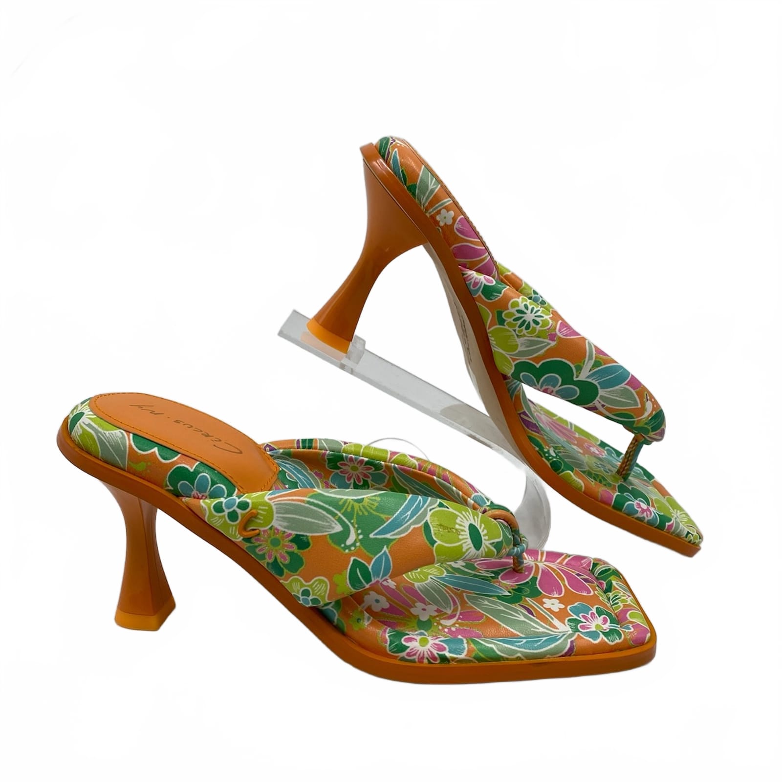 Circus by Sam Edelman Orange Green Floral Heeled Sandals