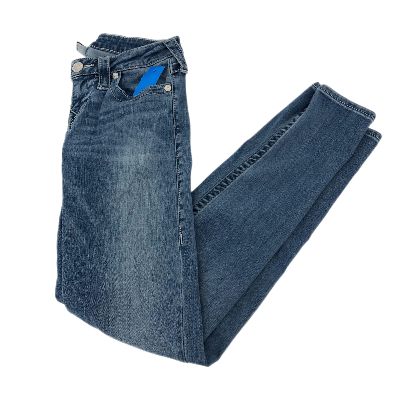 True Religion Blue Low Rise Straight Leg Jeans