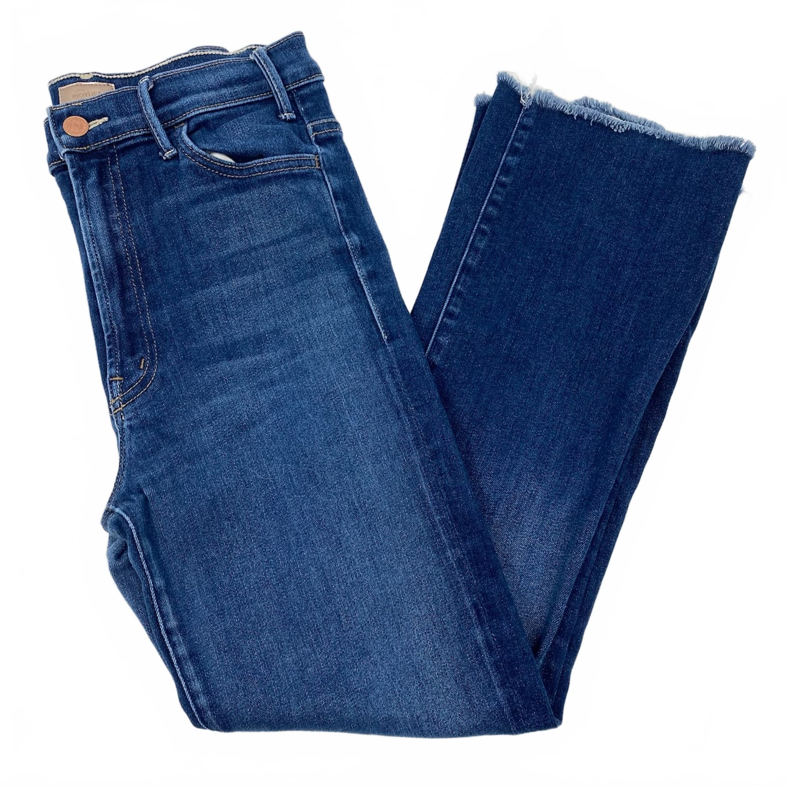 MOTHER Dark Wash The Hustler Ankle Fray Jeans
