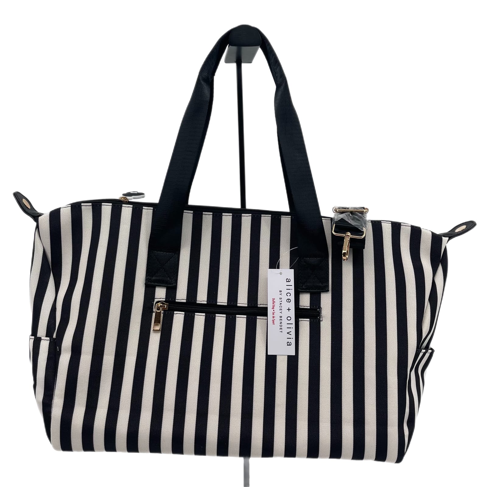 Alice + Olivia Black Striped Tote