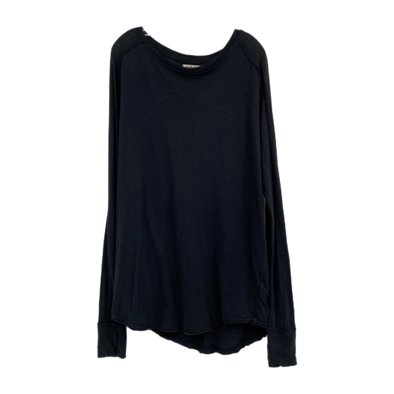 We The Free Black Cotton Long Sleeve Tee