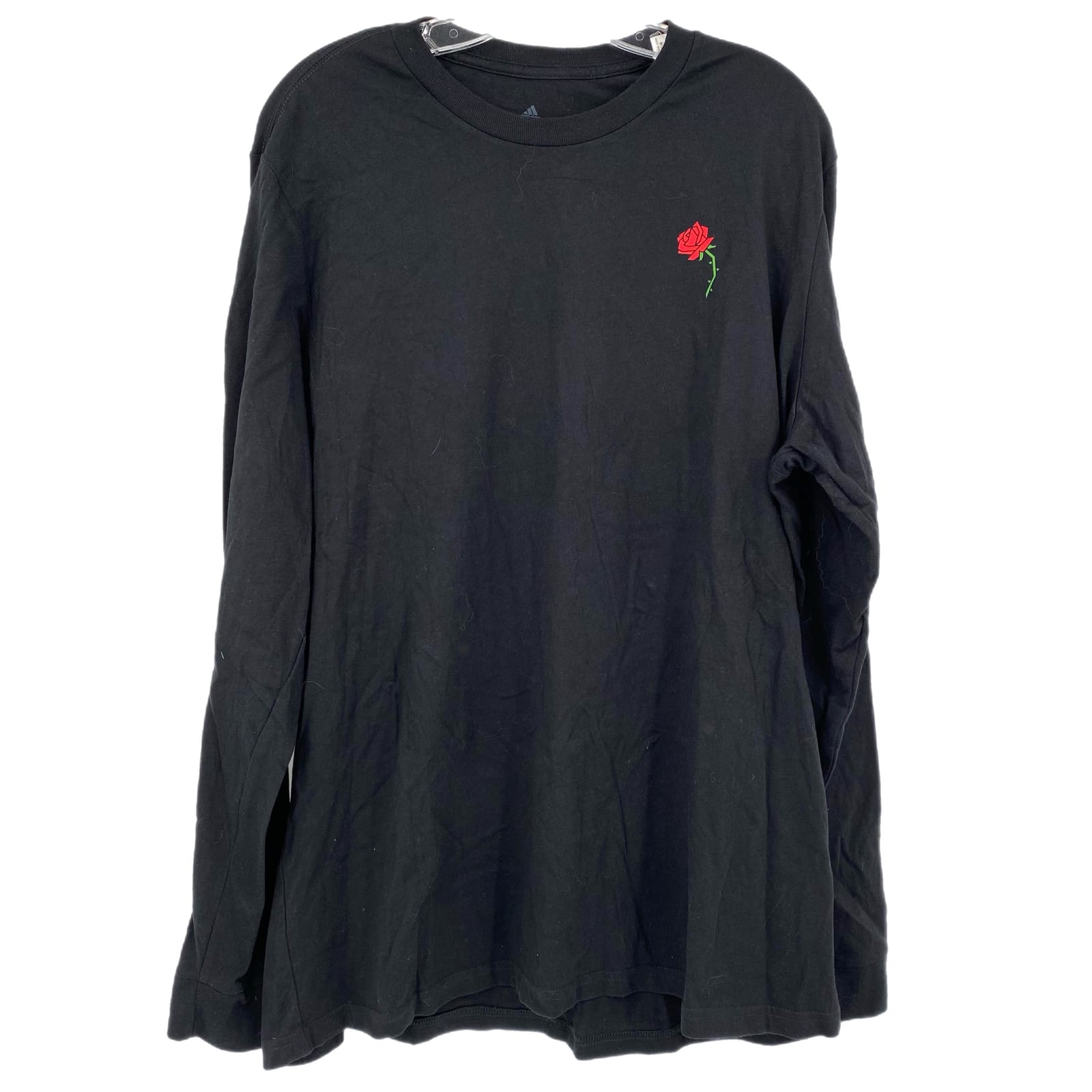 adidas Black Red Basic Long Sleeve T-Shirt
