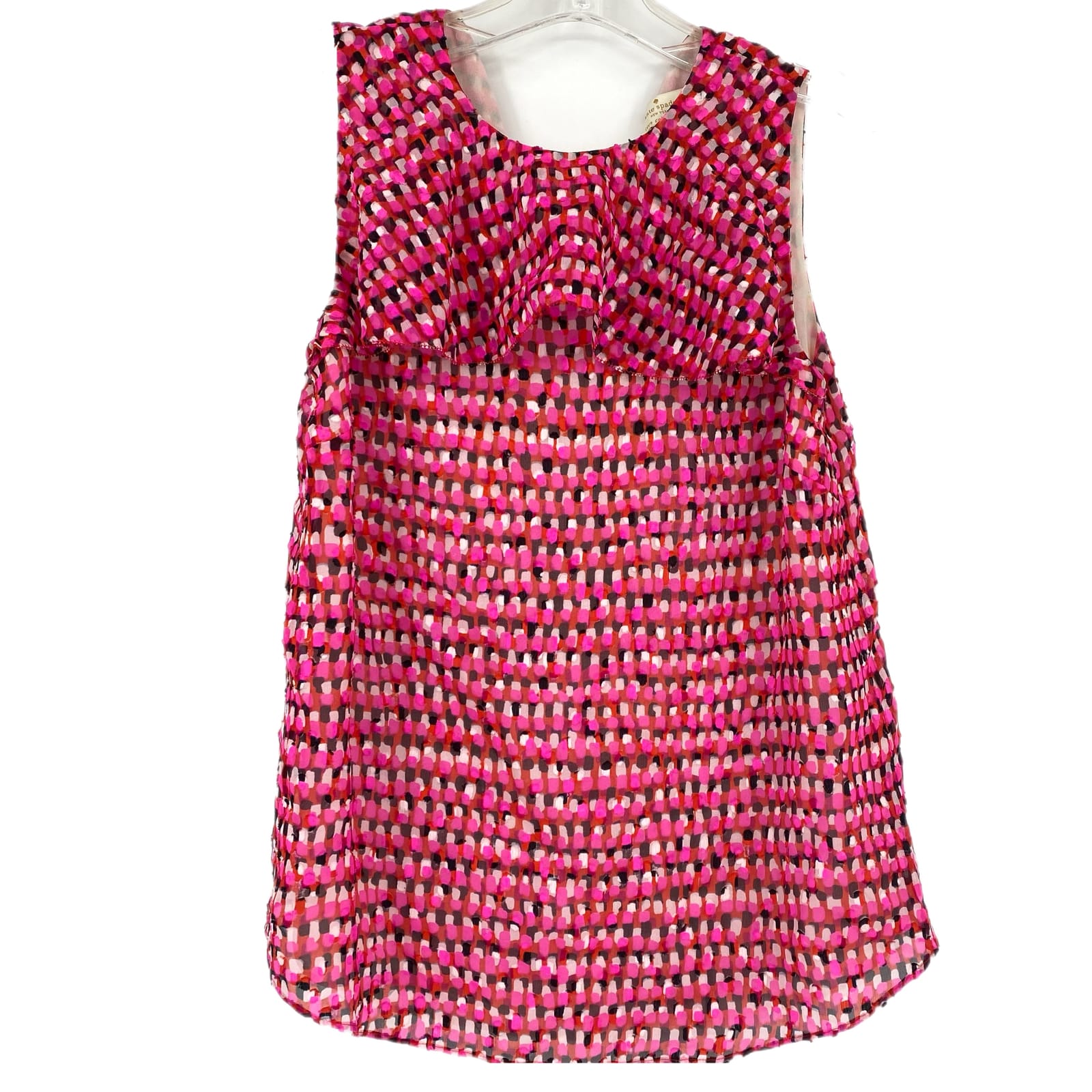 kate spade Pink White Sleeveless Round Neck Tank Top